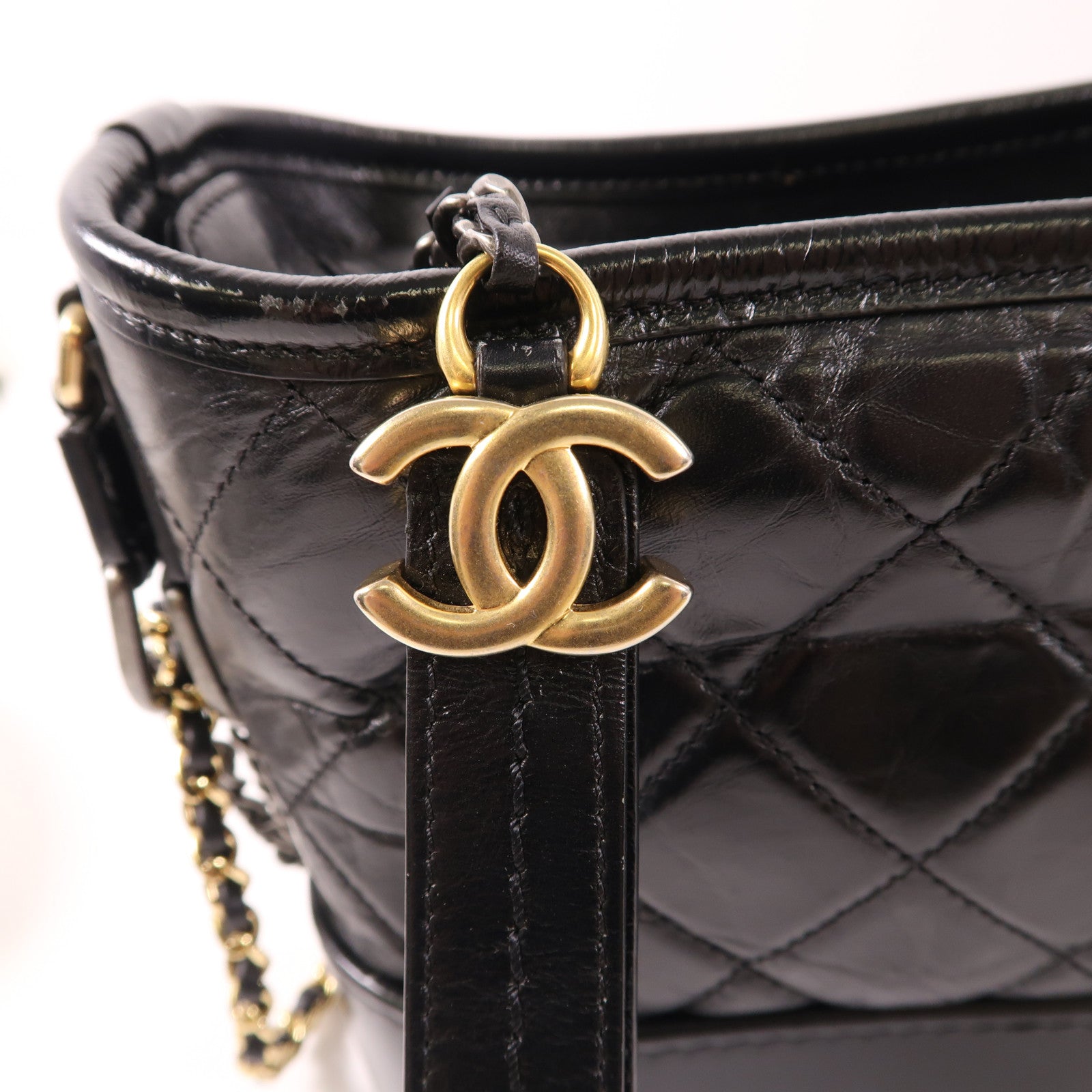 CHANEL 牛皮皮革Gabrielle Small鏈帶肩背袋
