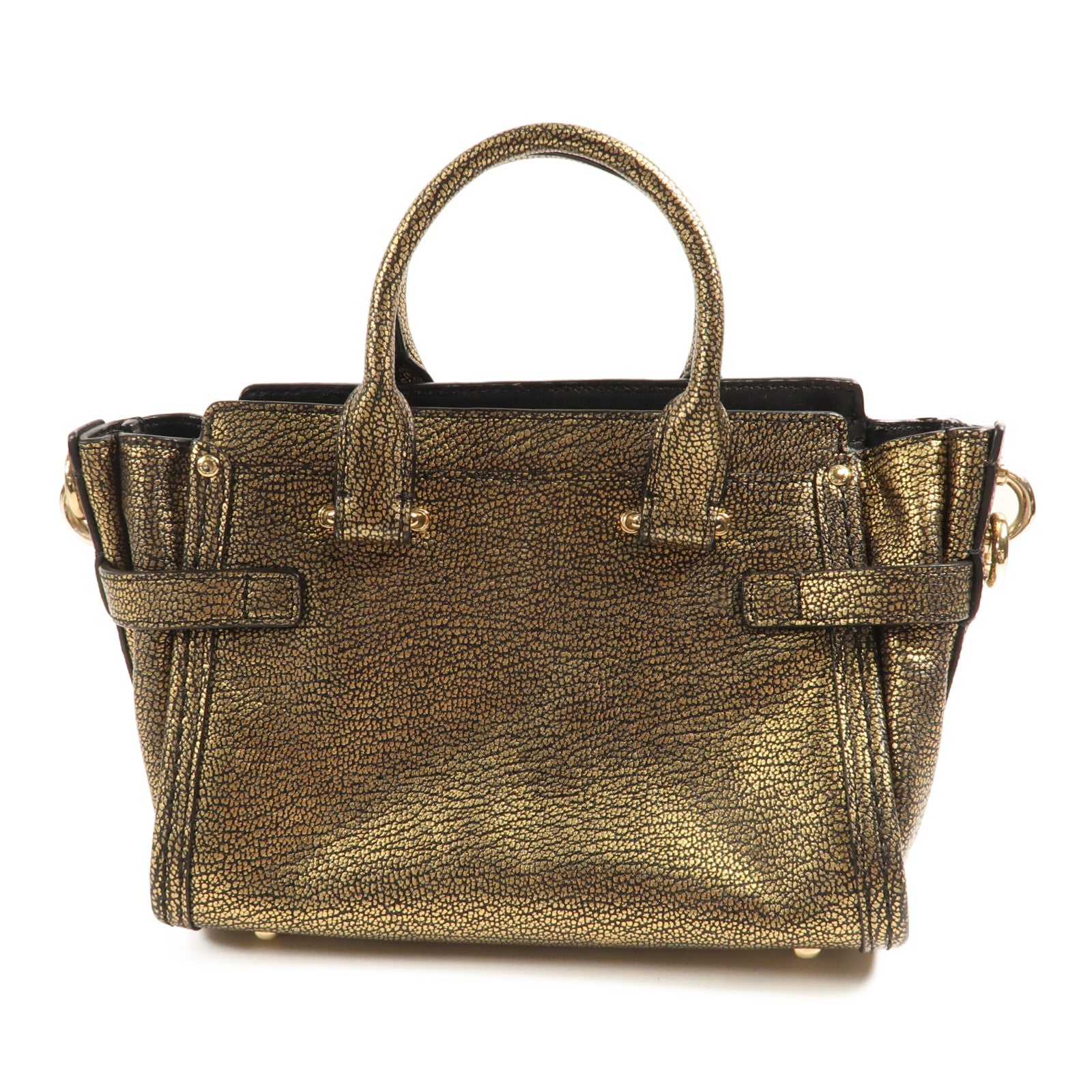 COACH 皮革2 Way Bag金扣手挽肩背兩用袋