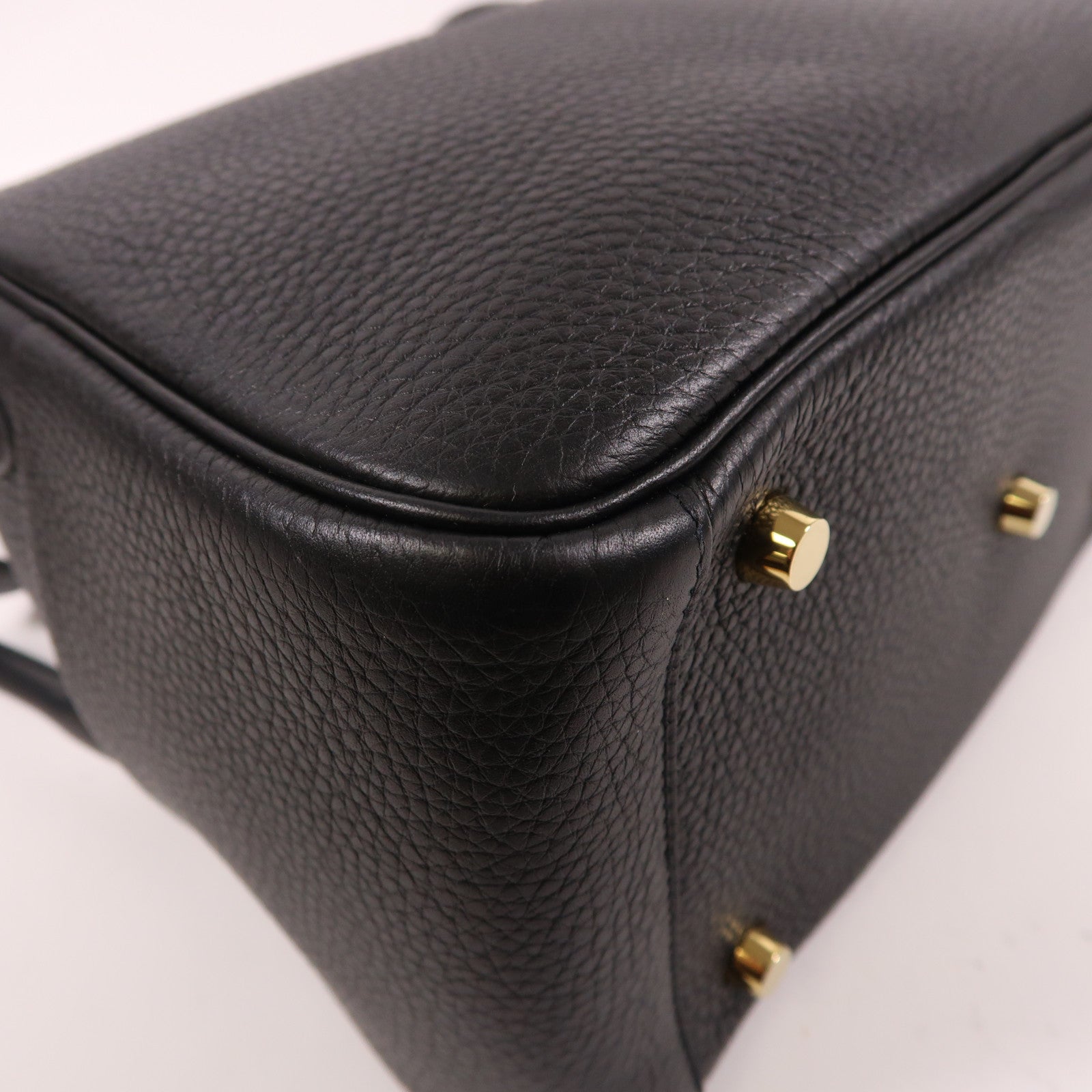 HERMES Clemence皮革Lindy 26金扣手挽肩背兩用袋黑色