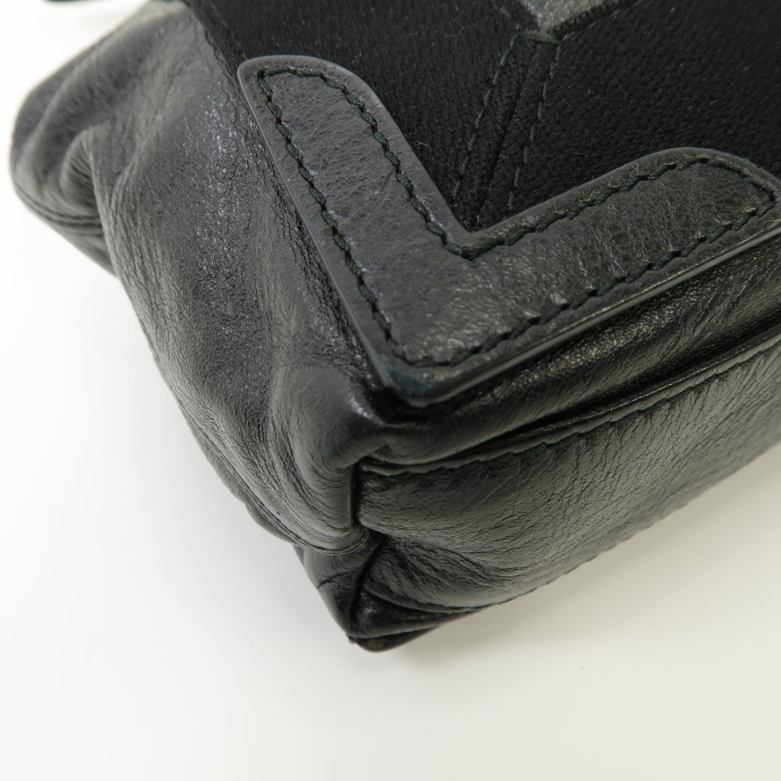 BALENCIAGA 牛皮皮革Cabas XS銀扣手挽肩背兩用袋黒色