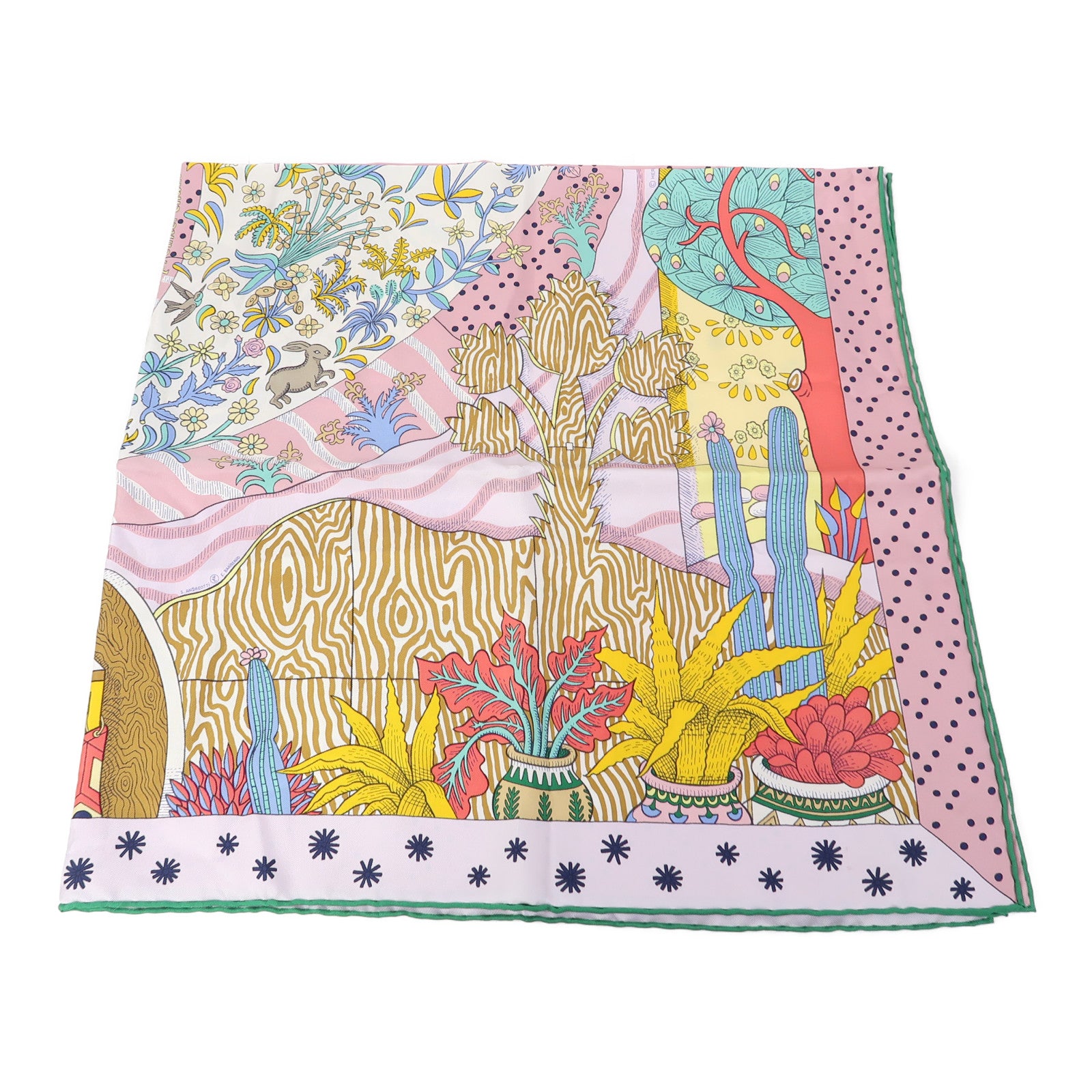 HERMES 絲質Scarf 90x90絲巾粉紅色