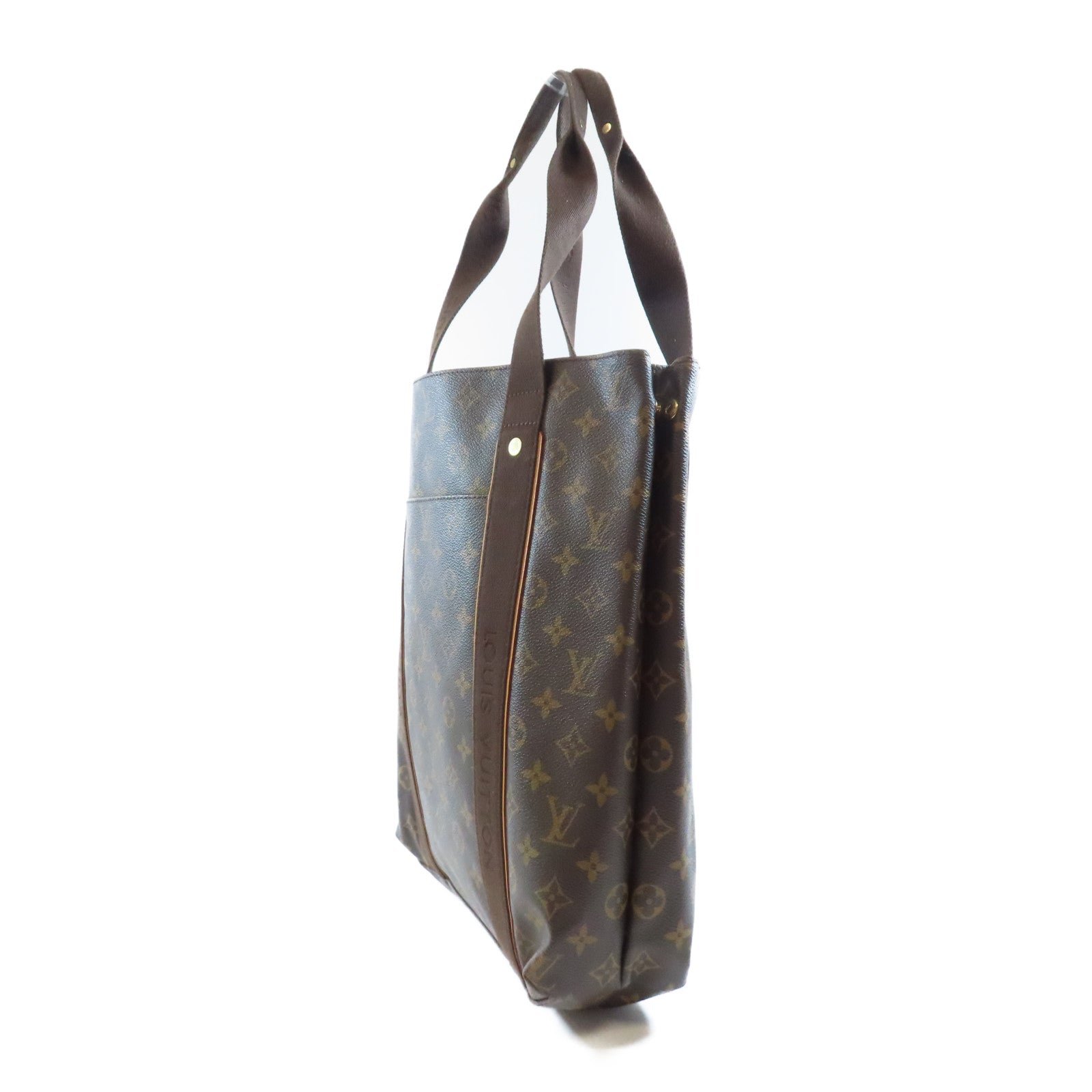 LOUIS VUITTON Monogram Cabas Beaubourg金扣肩背袋棕色