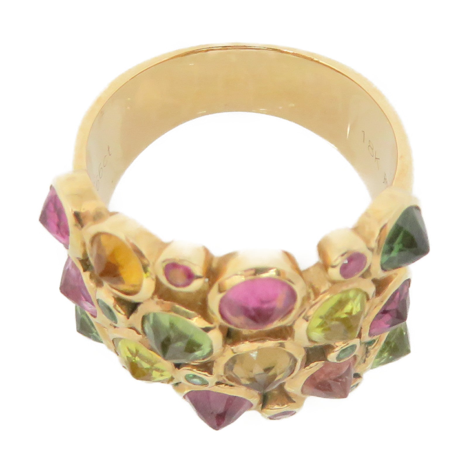 JEWELRY 18K玫瑰金/3.66ct彩色宝石Jewelry Ring戒指US#6.5