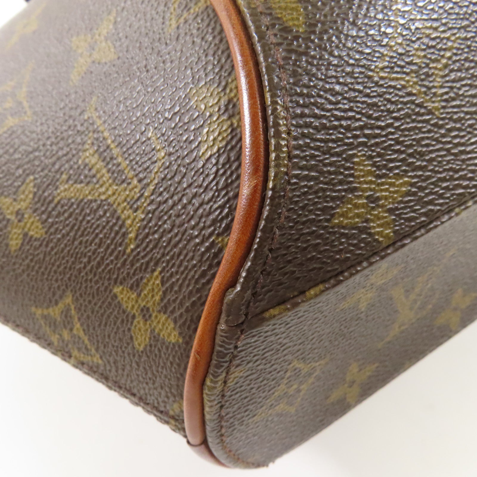 LOUIS VUITTON Monogram Ellipse PM金扣手挽袋棕色