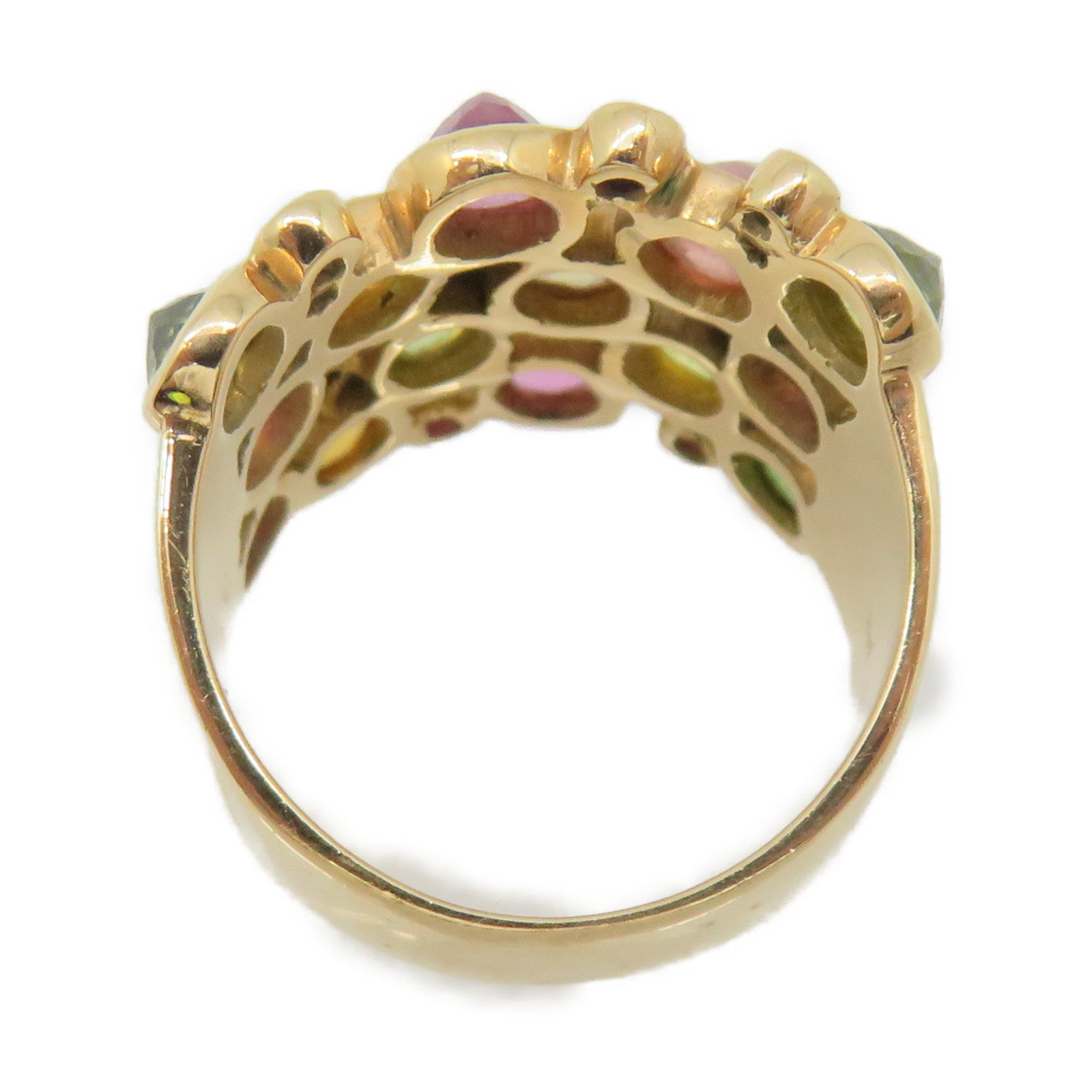 JEWELRY 18K玫瑰金/3.66ct彩色宝石Jewelry Ring戒指US#6.5