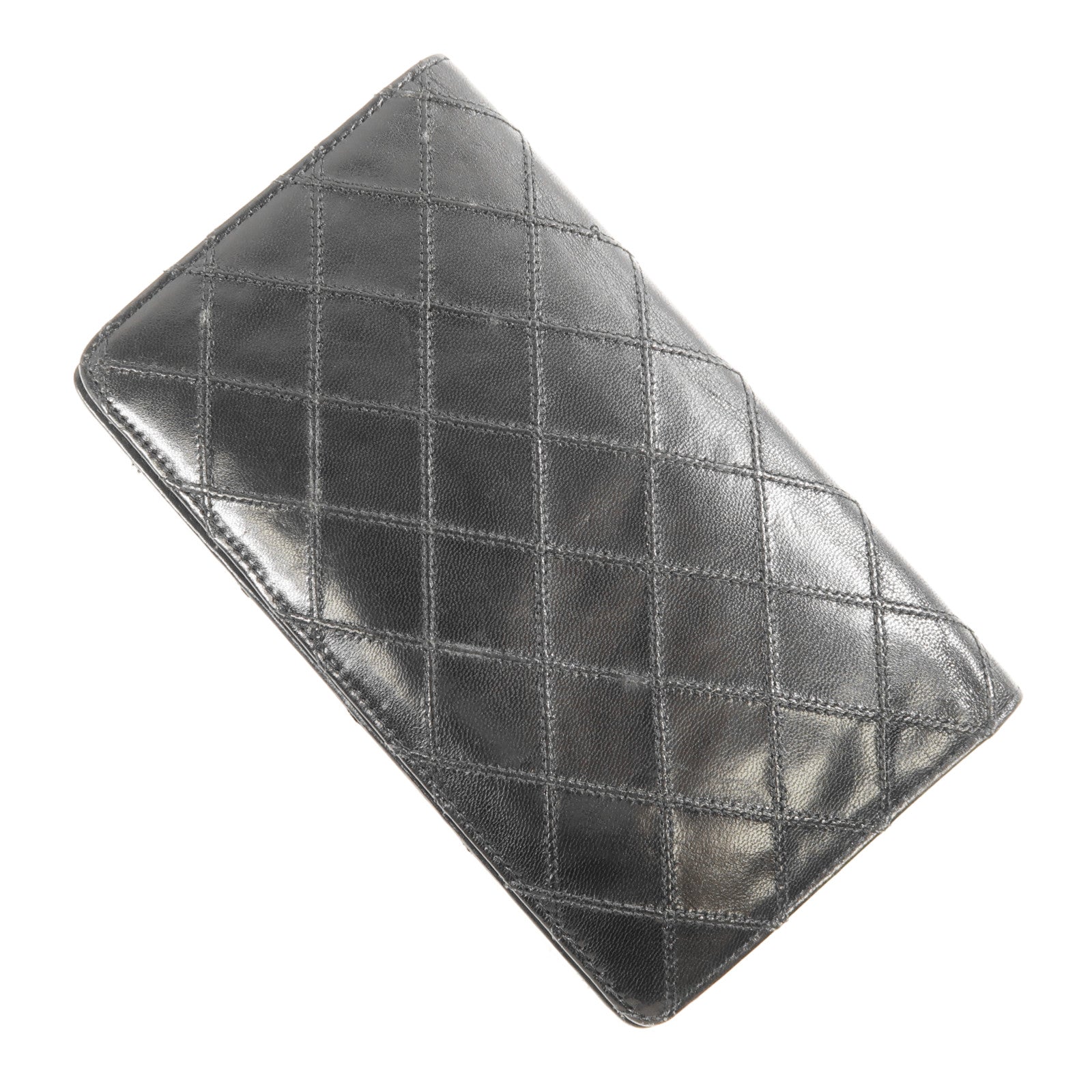 CHANEL 牛皮皮革Long Wallet銀扣長錢包