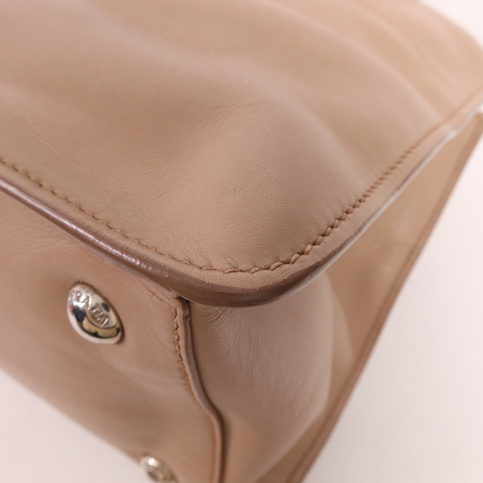 PRADA 牛皮皮革2 Way Shoulder銀扣手挽肩背兩用袋