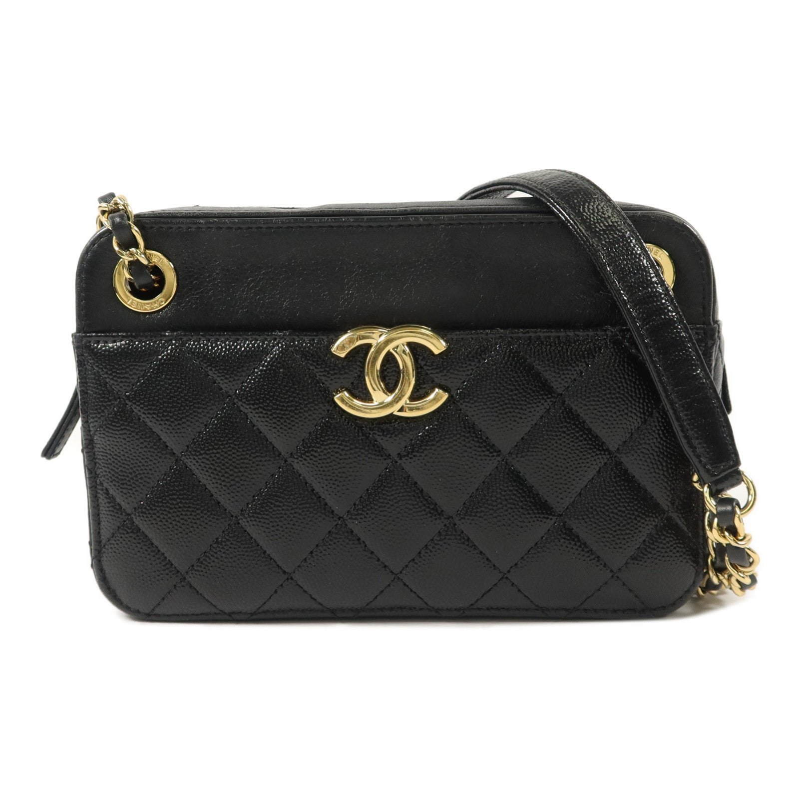 CHANEL 牛皮皮革Chain Shoulder鏈帶肩背袋