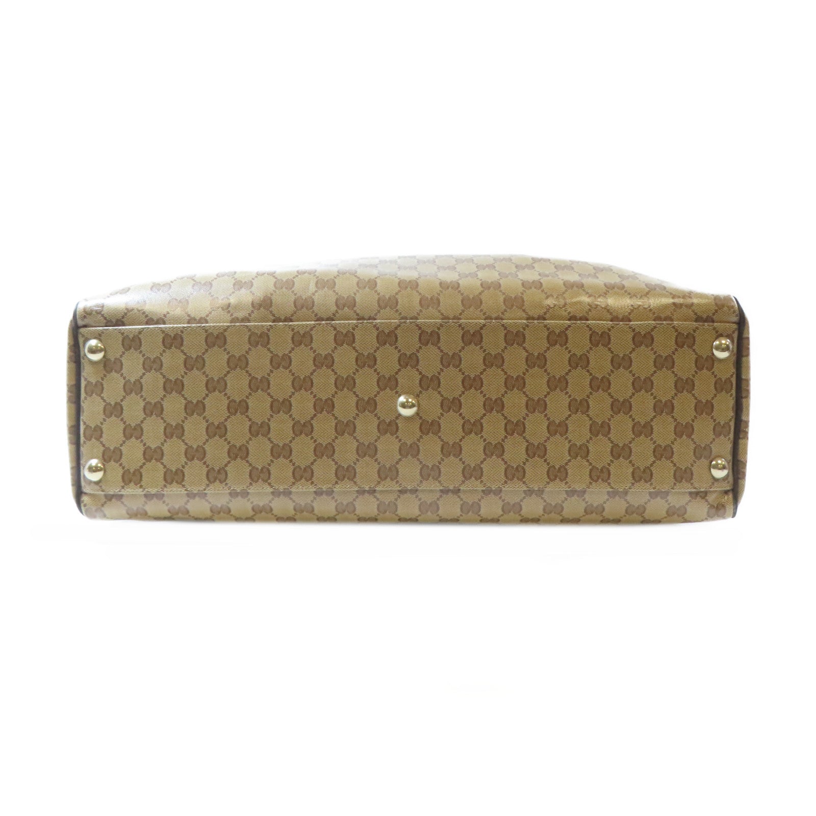 GUCCI 塗層帆布2 Way Shoulder Bag金扣手挽肩背兩用袋啡色