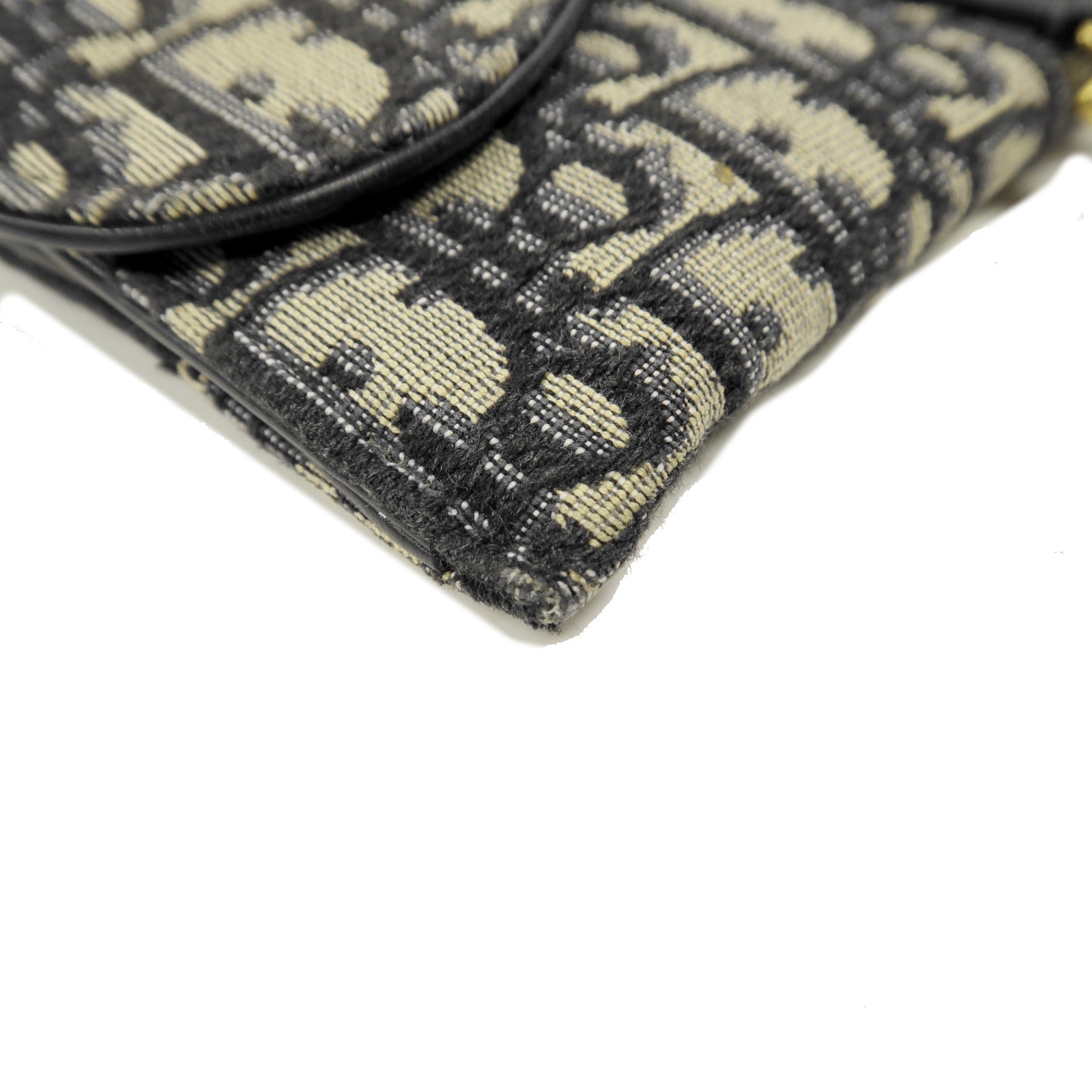 Dior Oblique帆布Saddle Wallet On Chain金扣鏈帶肩背袋藍色