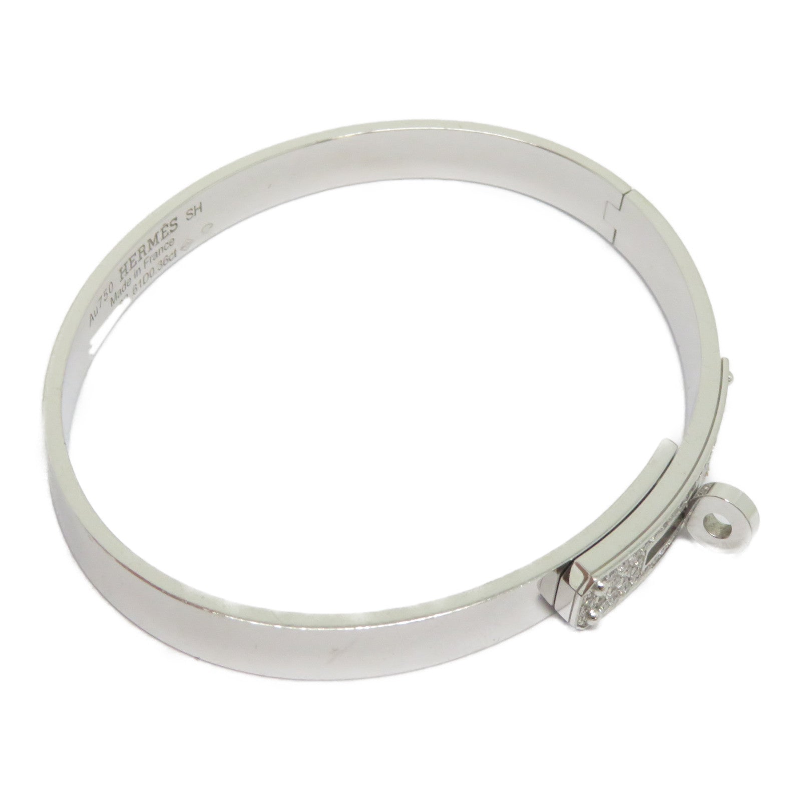 HERMES 18K白金Kelly Diamond Bracelet/Bangle 0.36ct鑽石手鐲