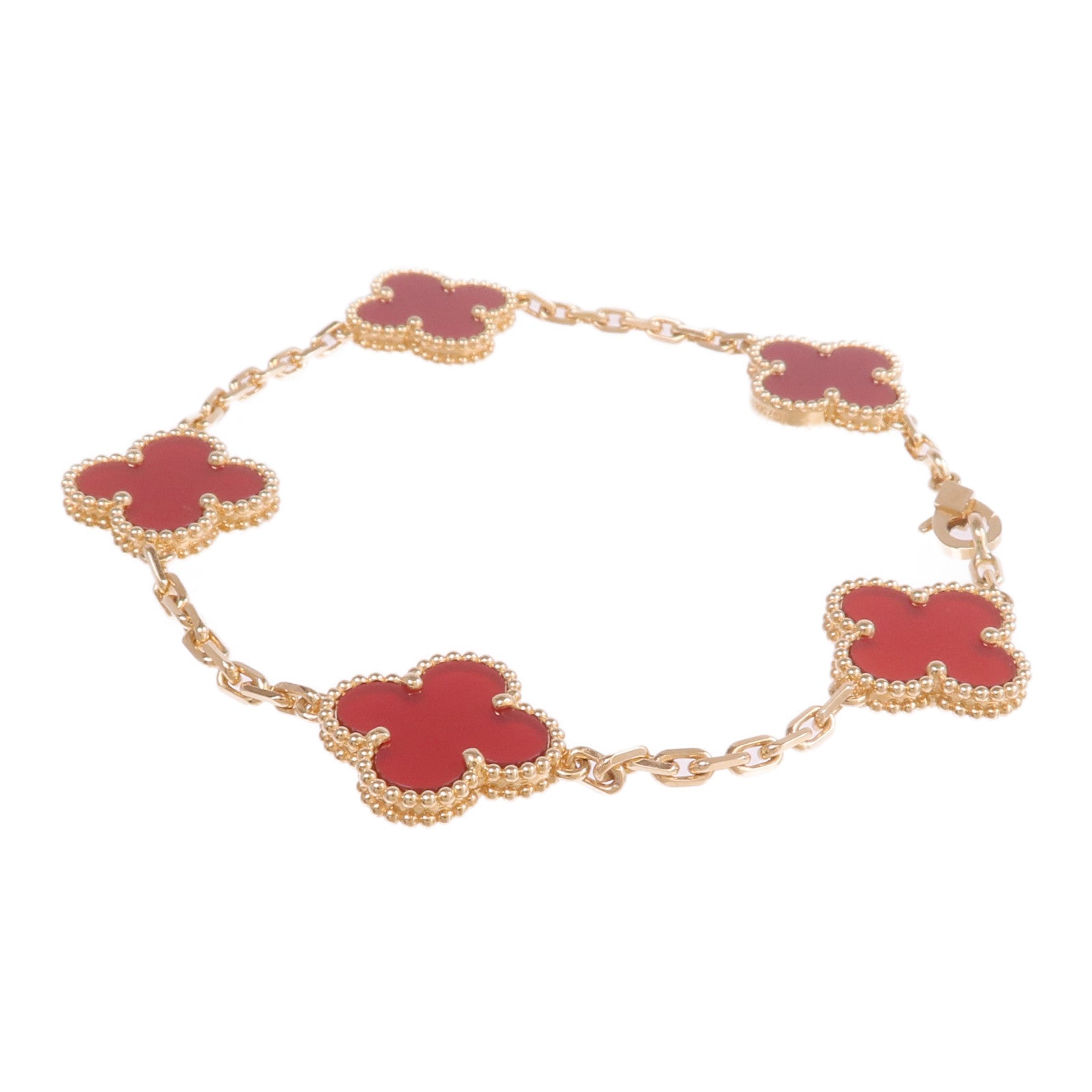 Van Cleef & Arpels 18K黃金/Carnelian Vintage Alhambra Bracelet手鏈