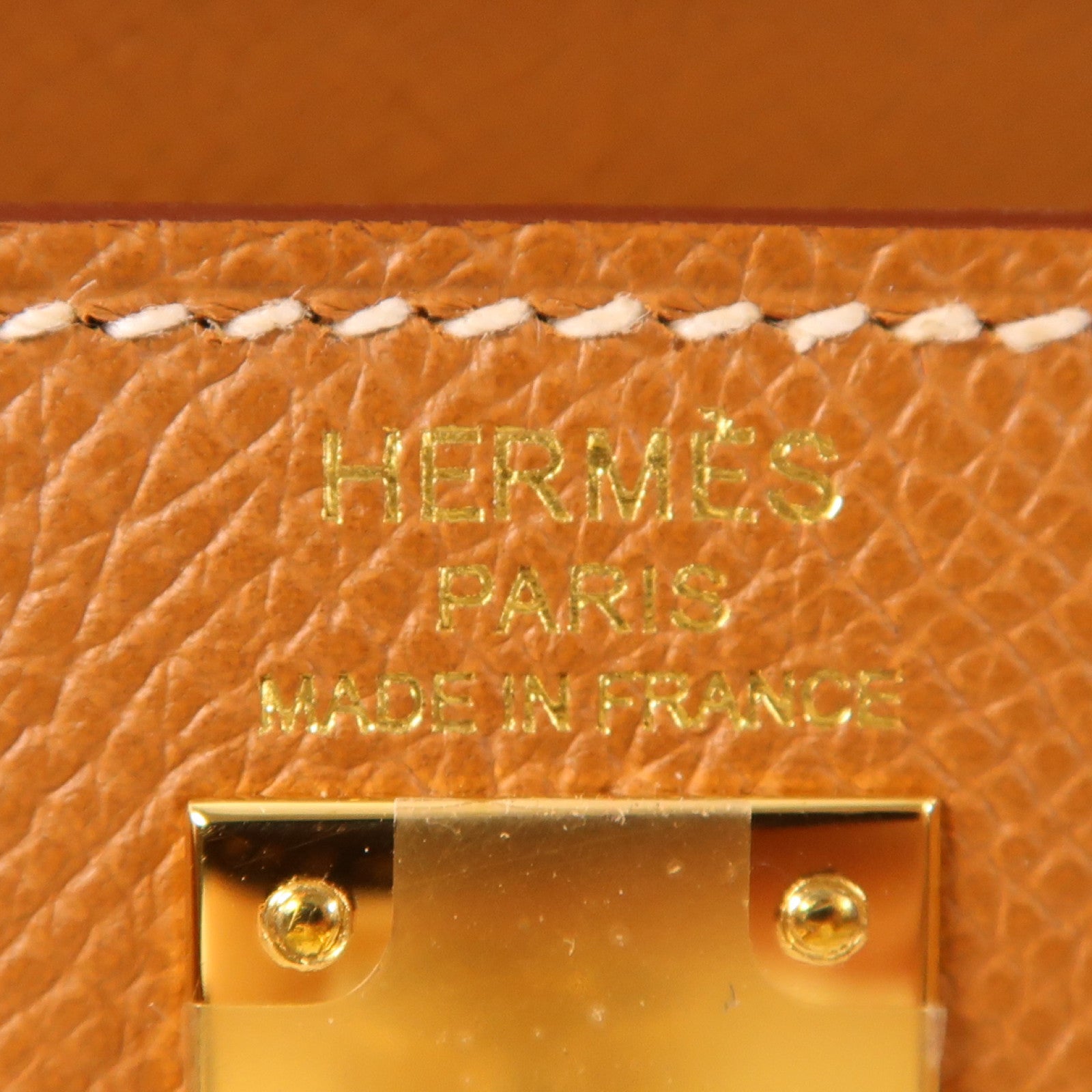 HERMES Epsom皮革Kelly 25金扣手挽肩背兩用袋Gold棕色