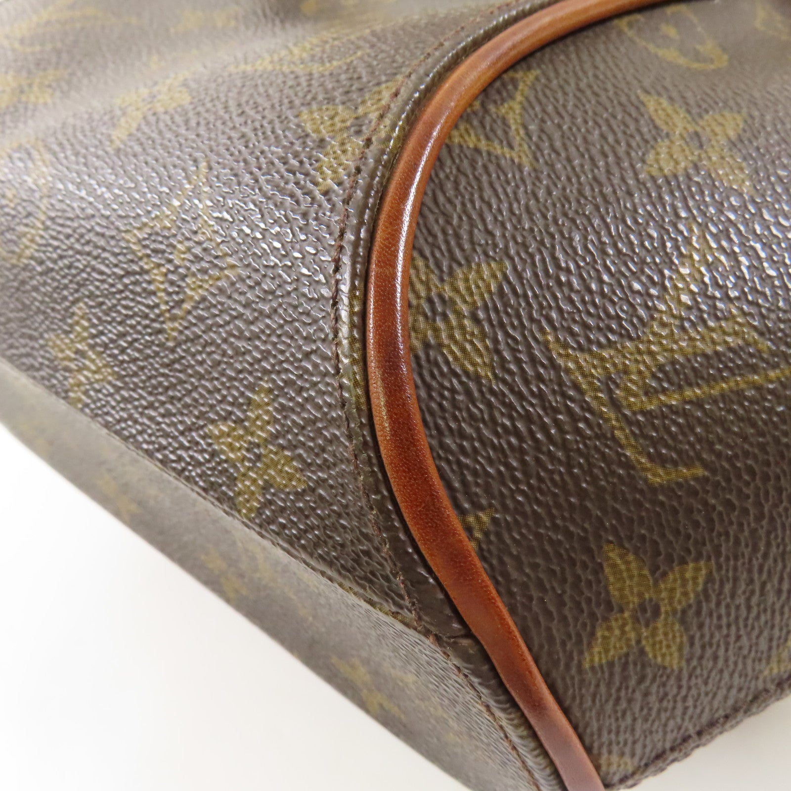 LOUIS VUITTON Monogram Ellipse PM金扣手挽袋棕色