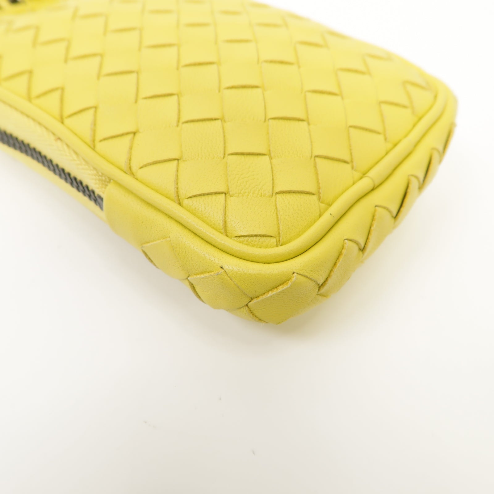 BOTTEGA VENETA 【激減優惠】織紋皮革Coin Case零錢包黃色