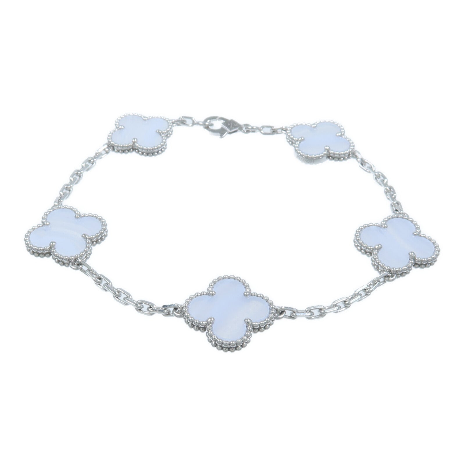 Van Cleef & Arpels 18K白金Vintage Alhambra Bracelet玉髓手鏈