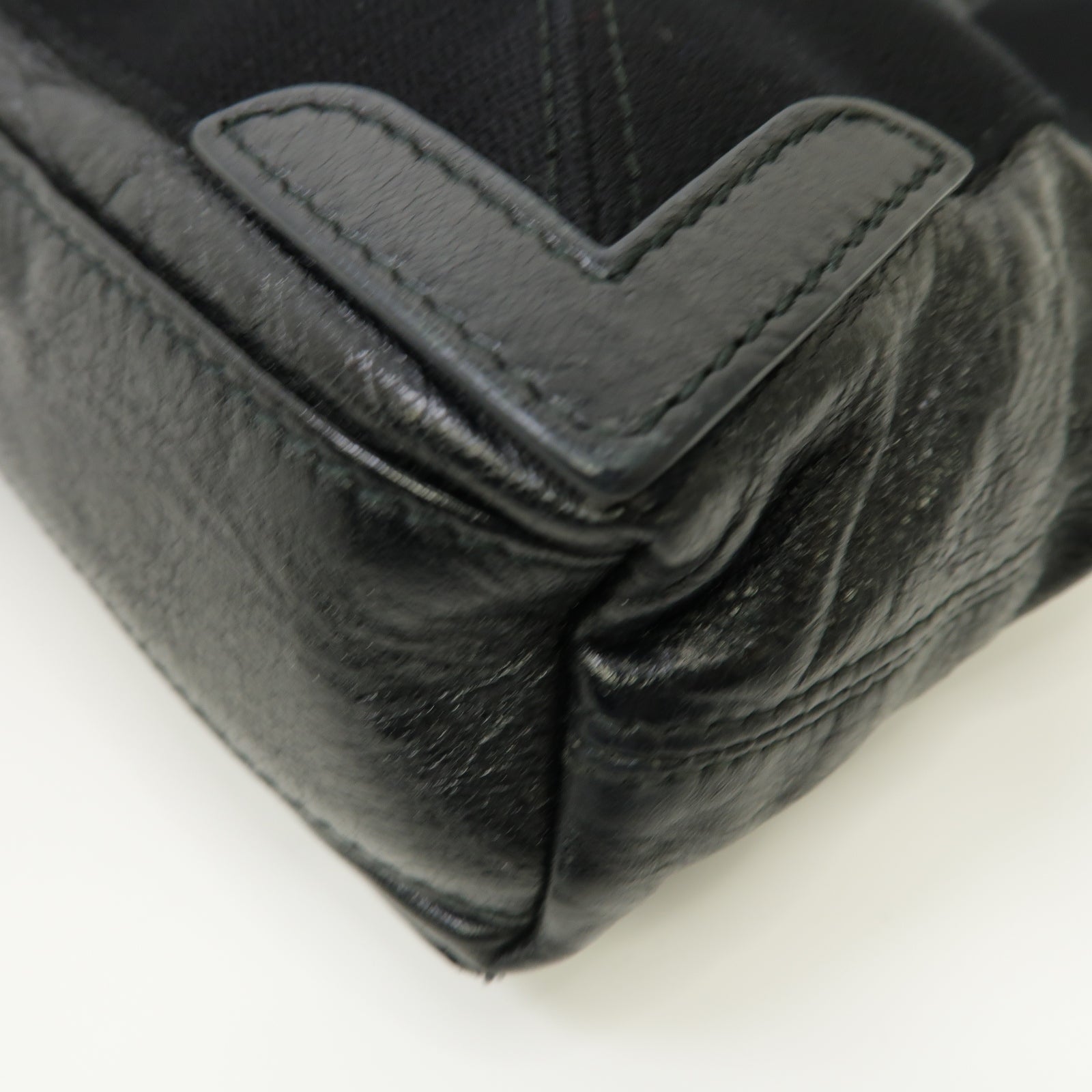 BALENCIAGA 牛皮皮革Cabas XS銀扣手挽肩背兩用袋黒色