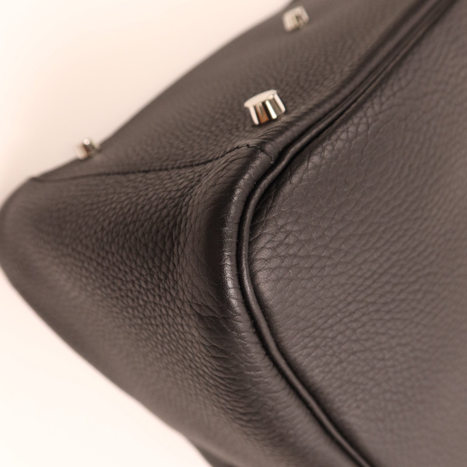 HERMES Clemence皮革Lindy 34銀扣手挽肩背兩用袋Noir