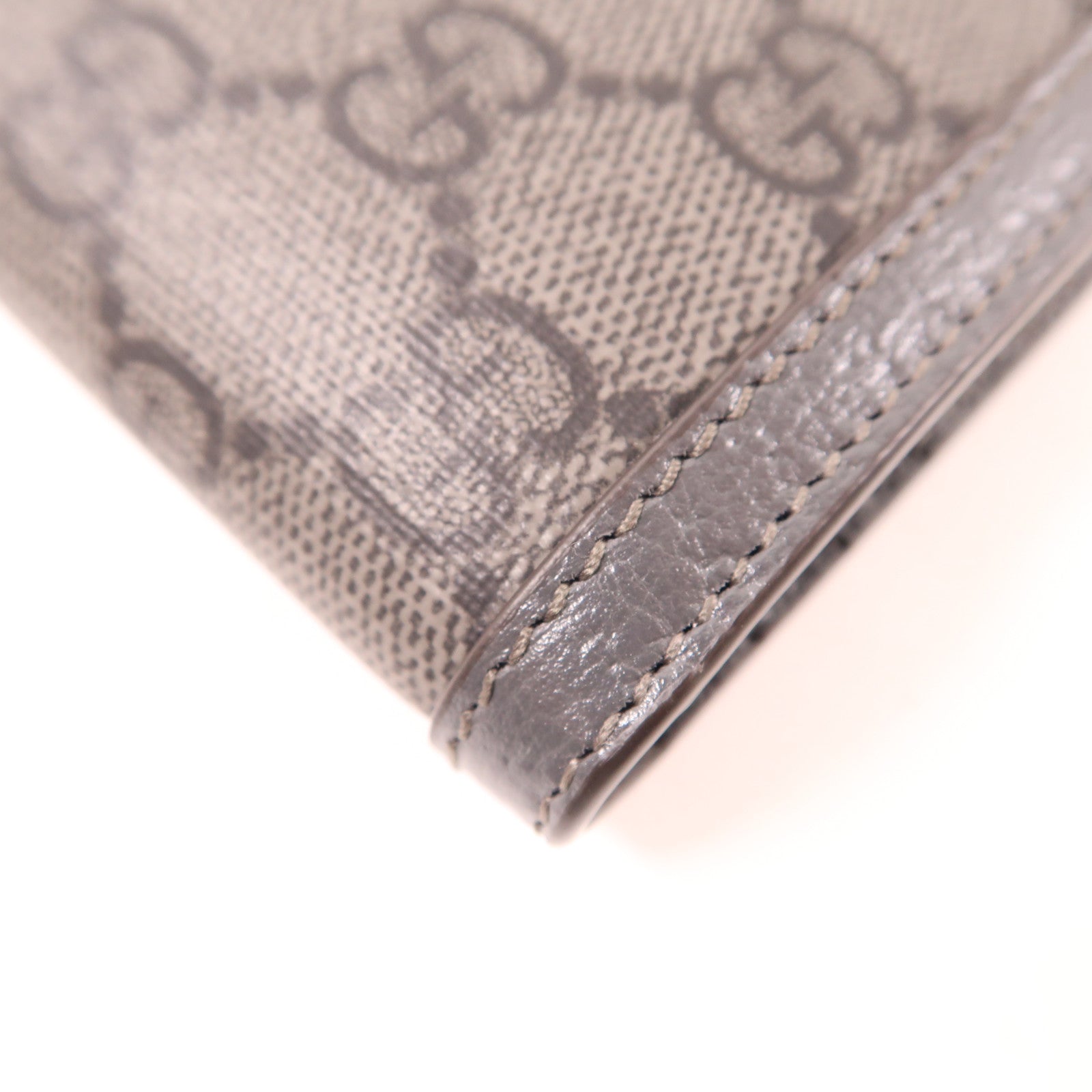 GUCCI 塗層帆布/皮革Ophidia Wallet銀扣錢包灰色
