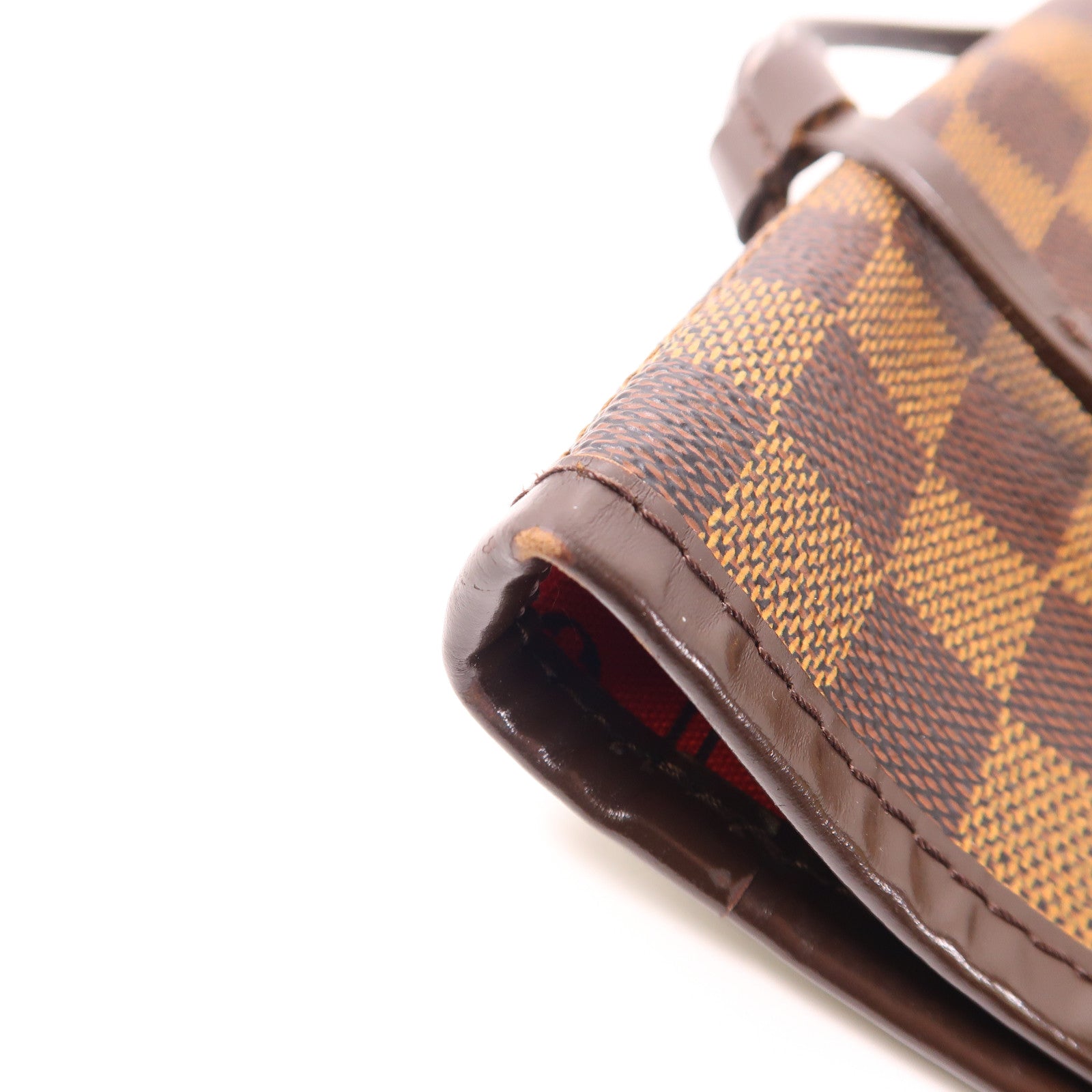LOUIS VUITTON Damier Neverfull MM金扣手挽袋