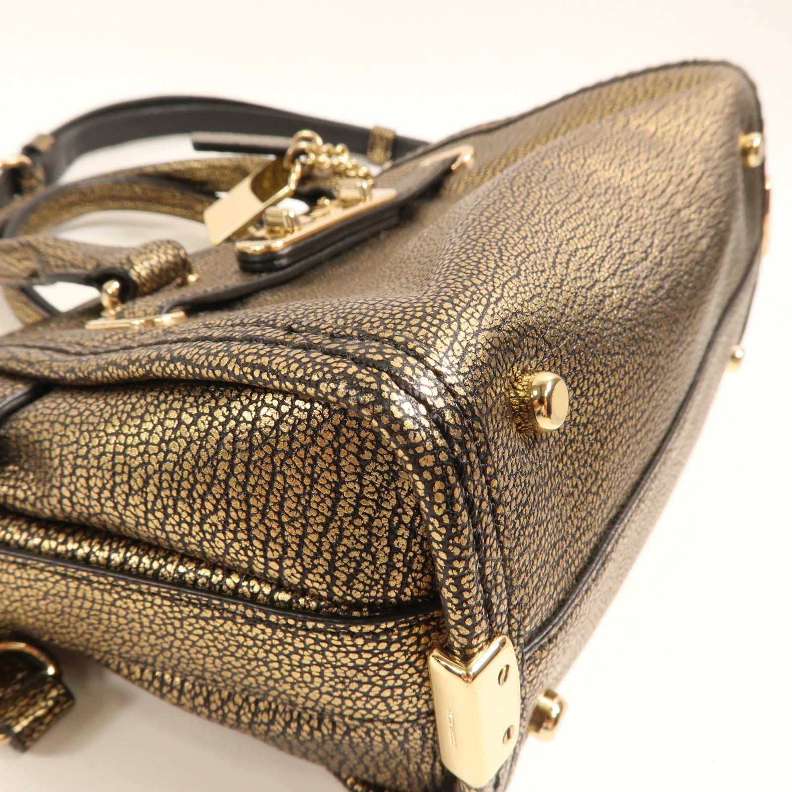 COACH 皮革2 Way Bag金扣手挽肩背兩用袋