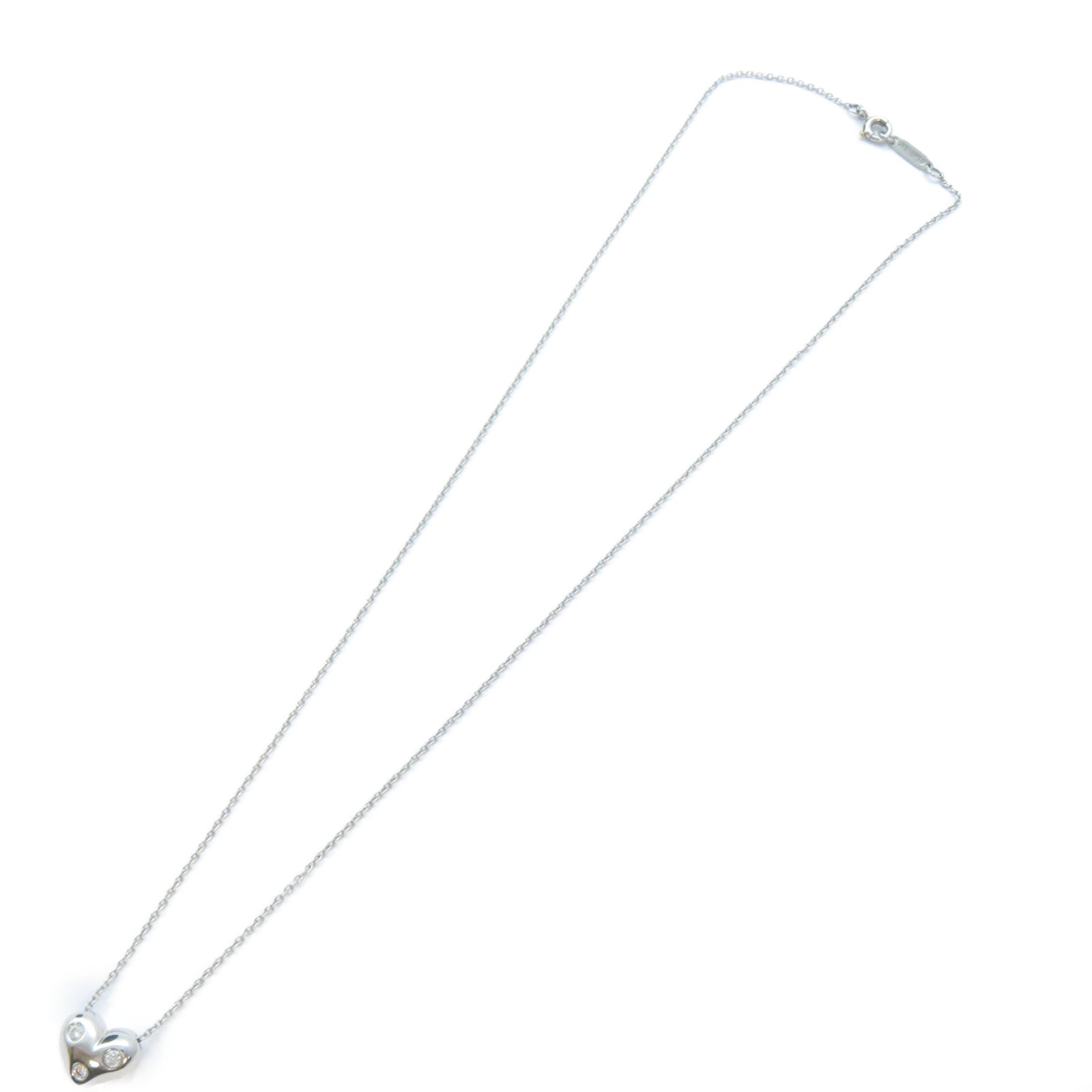 TIFFANY＆CO PT950鉑金3P Diamond Heart Necklace鑽石項鍊