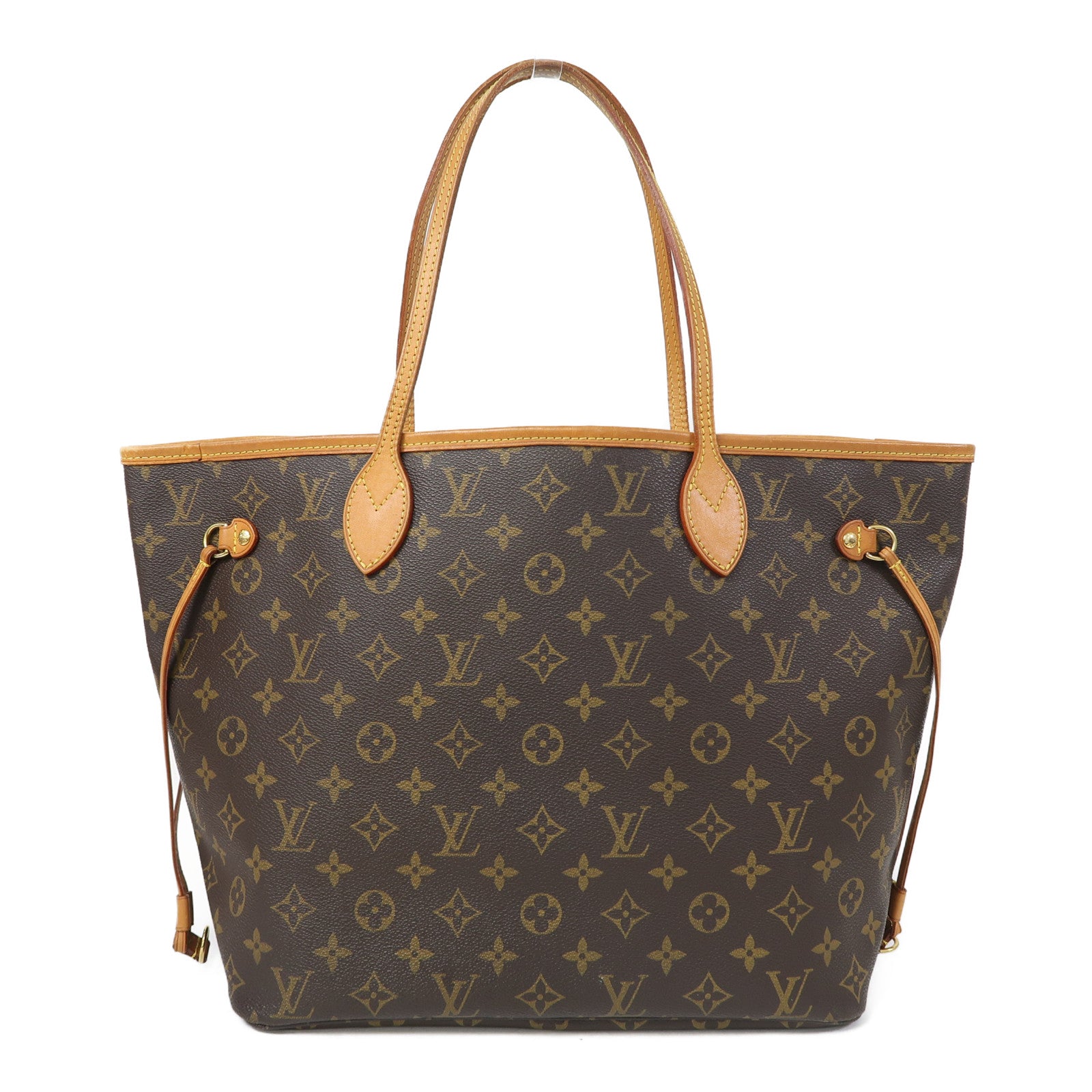 LOUIS VUITTON Monogram Neverfull MM金扣肩背袋啡色