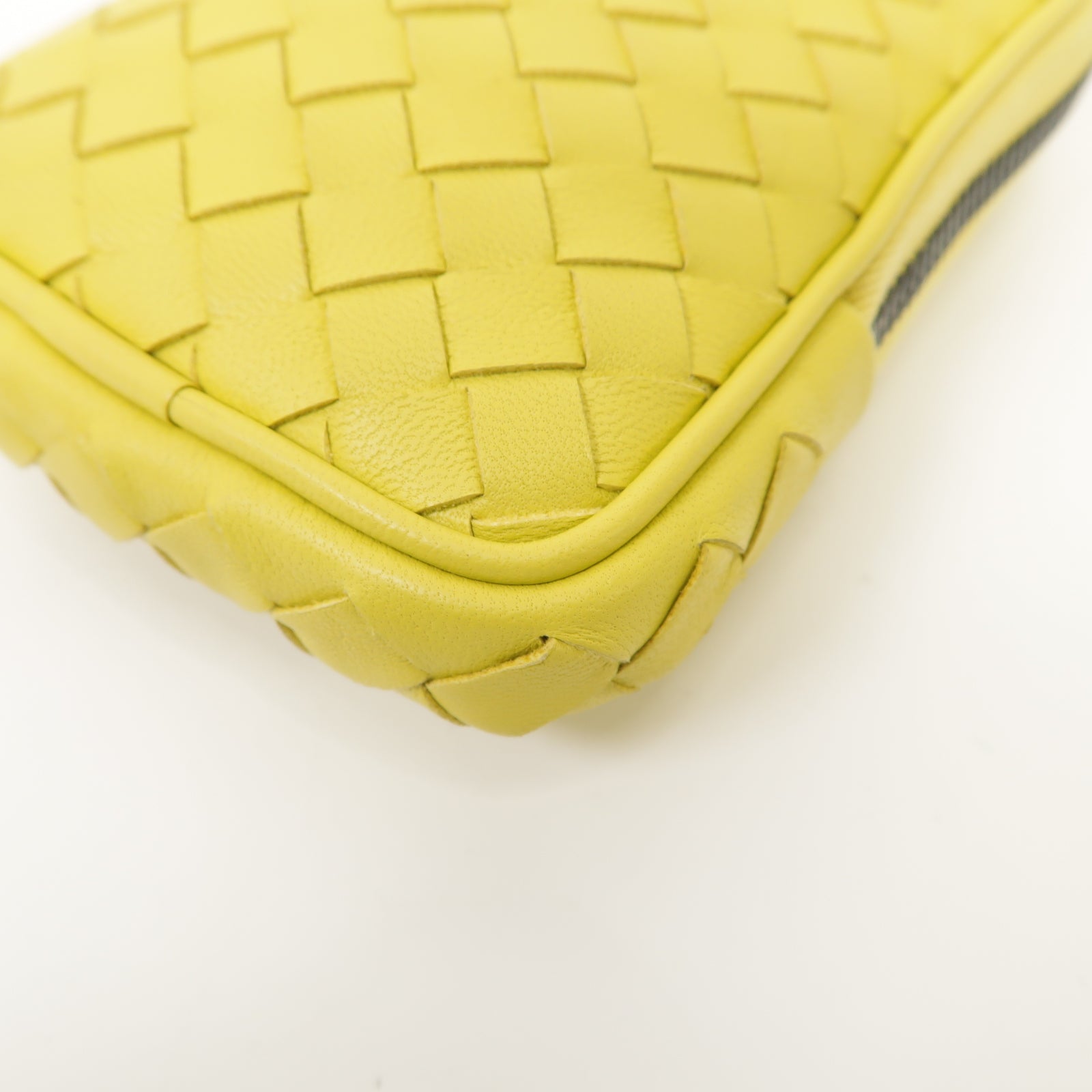 BOTTEGA VENETA 【激減優惠】織紋皮革Coin Case零錢包黃色
