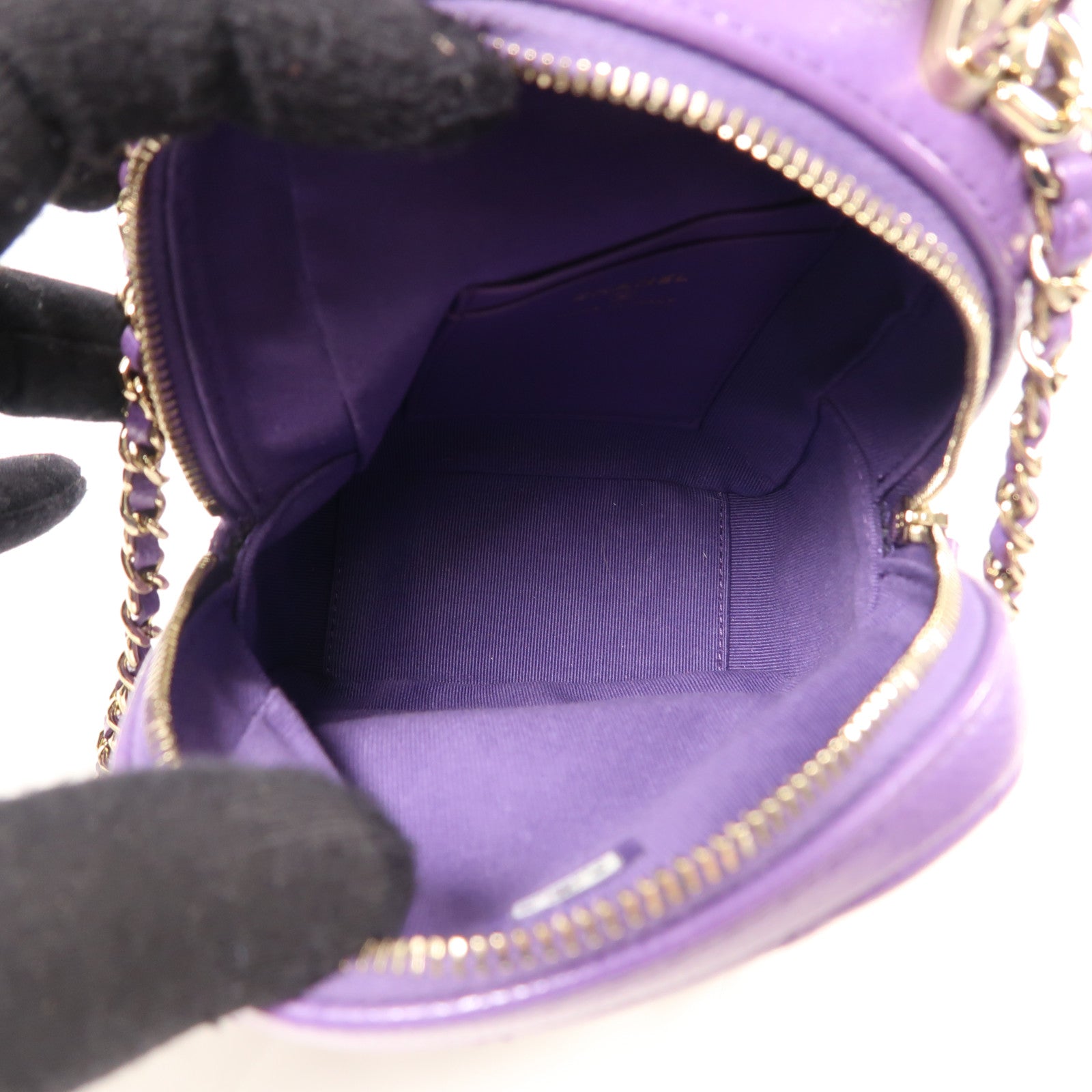 CHANEL 牛皮皮革Rucksack金扣鏈帶背包