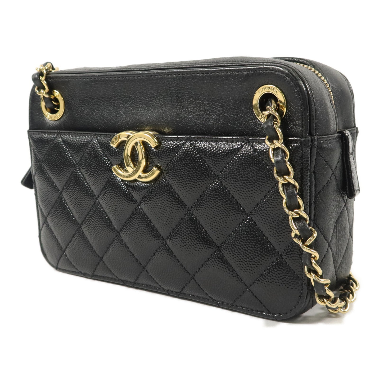 CHANEL 牛皮皮革Chain Shoulder鏈帶肩背袋