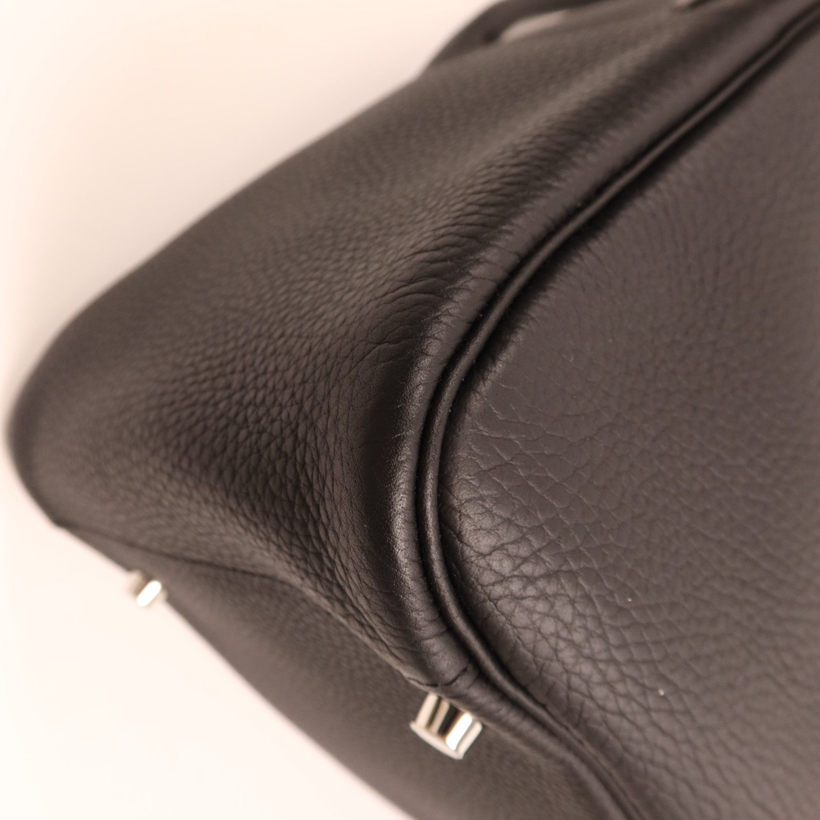 HERMES Clemence皮革Lindy 34銀扣手挽肩背兩用袋Noir