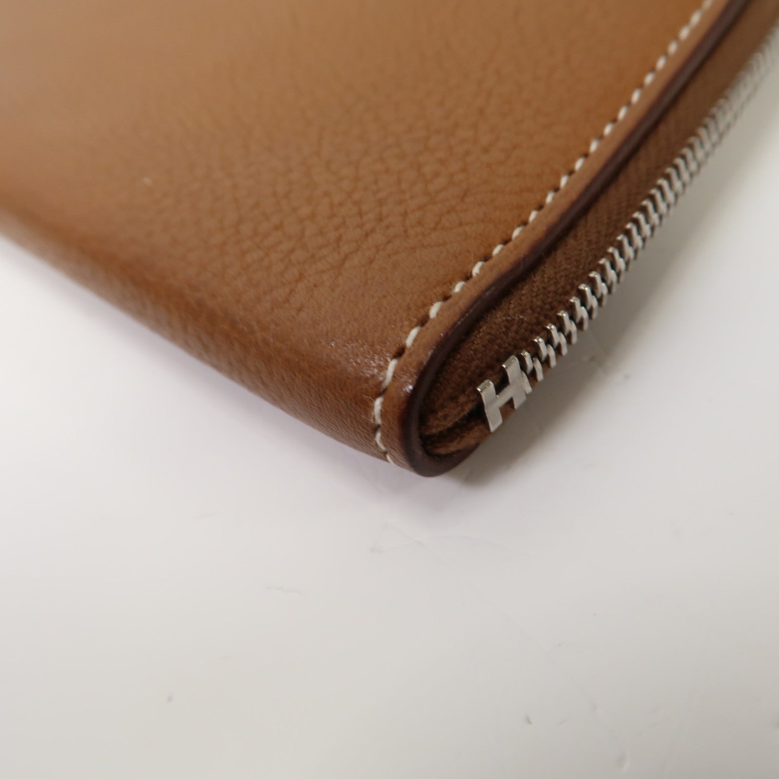 HERMES Evercolor皮革Strap GM Phone Case銀扣手機套經典駝色