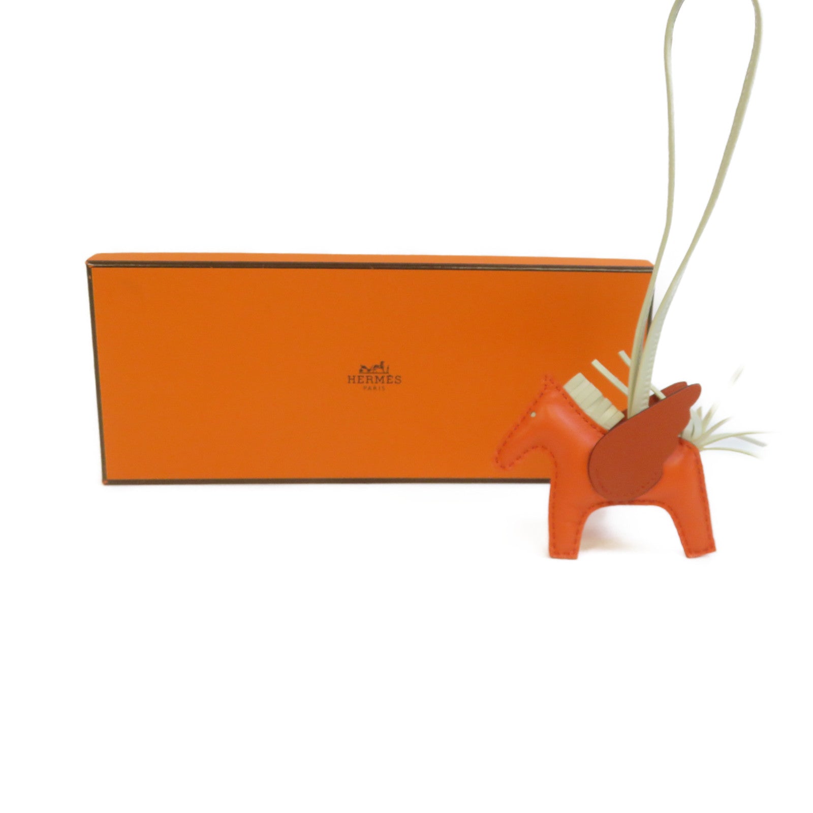 HERMES 【激減優惠】Swift皮革Rodeo Pegase PM掛飾橙色