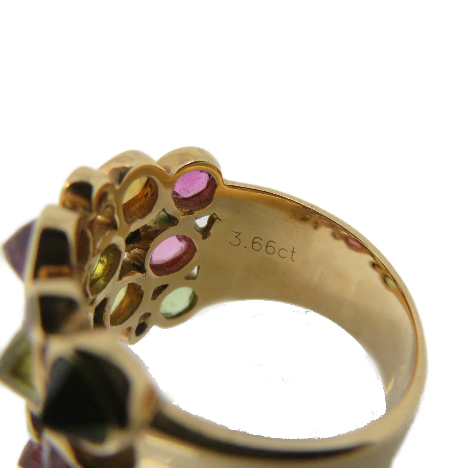 JEWELRY 18K玫瑰金/3.66ct彩色宝石Jewelry Ring戒指US#6.5