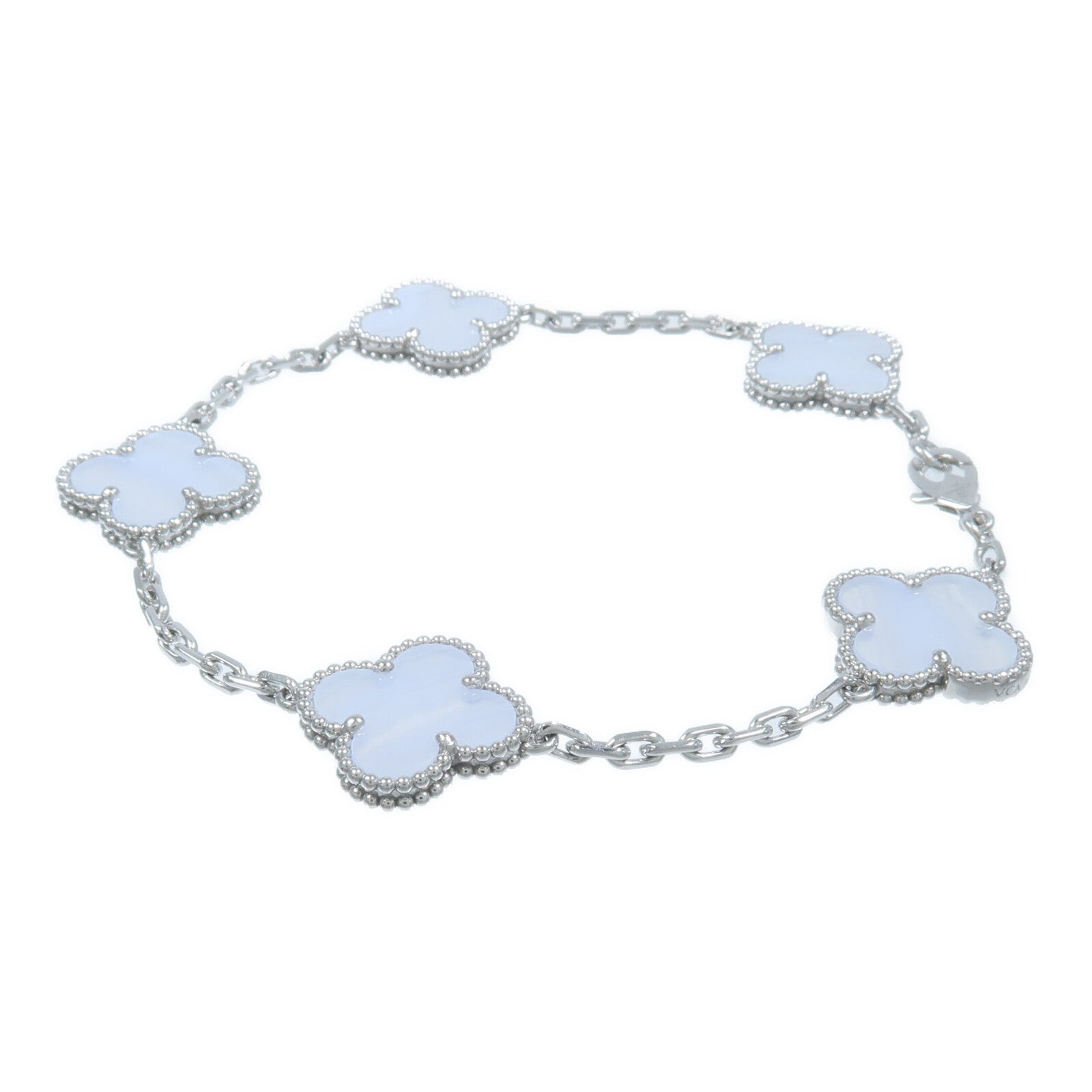 Van Cleef & Arpels 18K白金Vintage Alhambra Bracelet玉髓手鏈