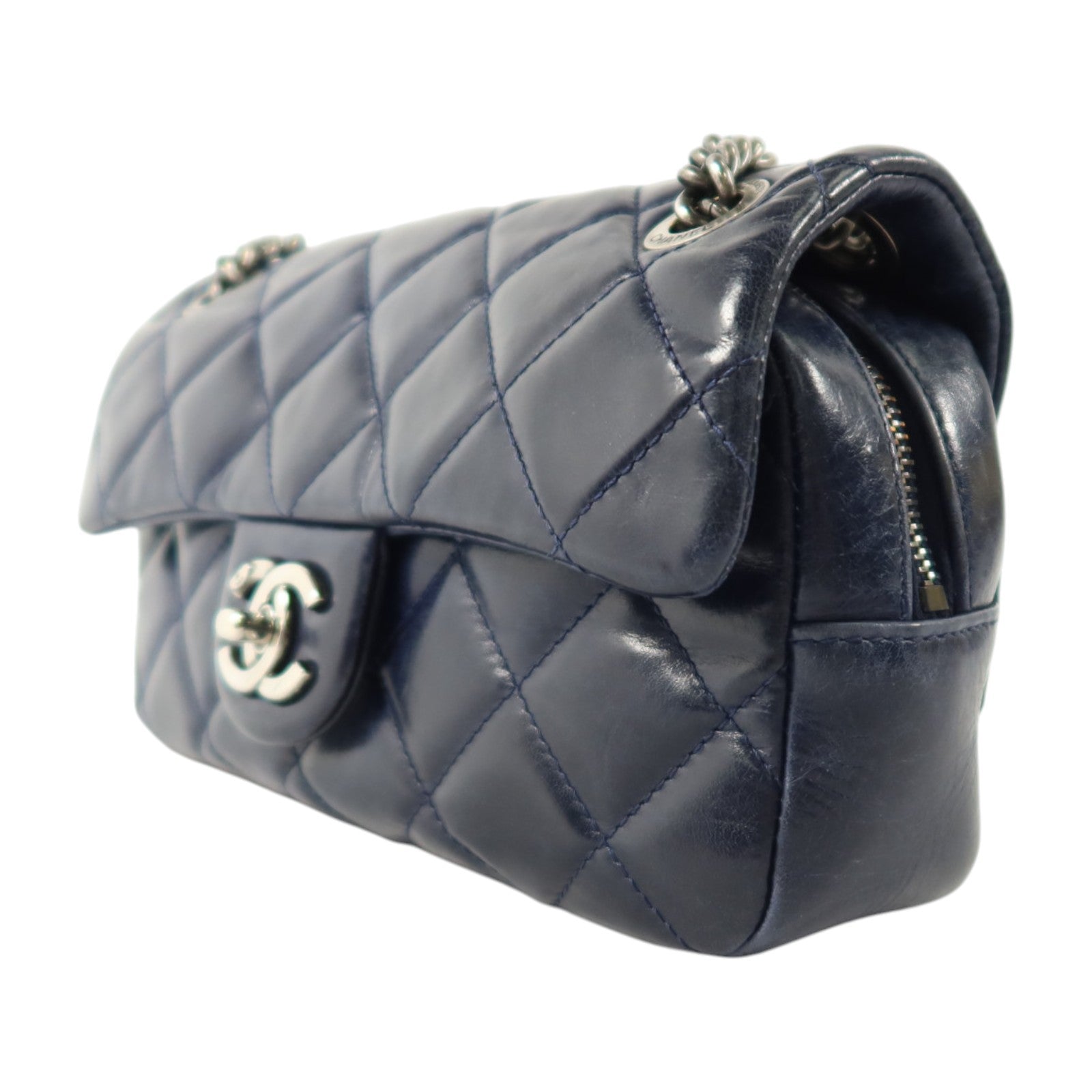 CHANEL 【激減優惠】羊皮皮革Chain Shoulder銀扣鏈帶肩背袋