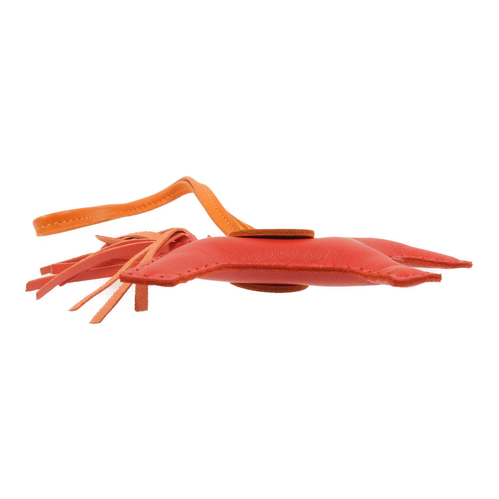 HERMES Milo/Swift皮革Rodeo PM掛飾Rouge Casaque/Orange