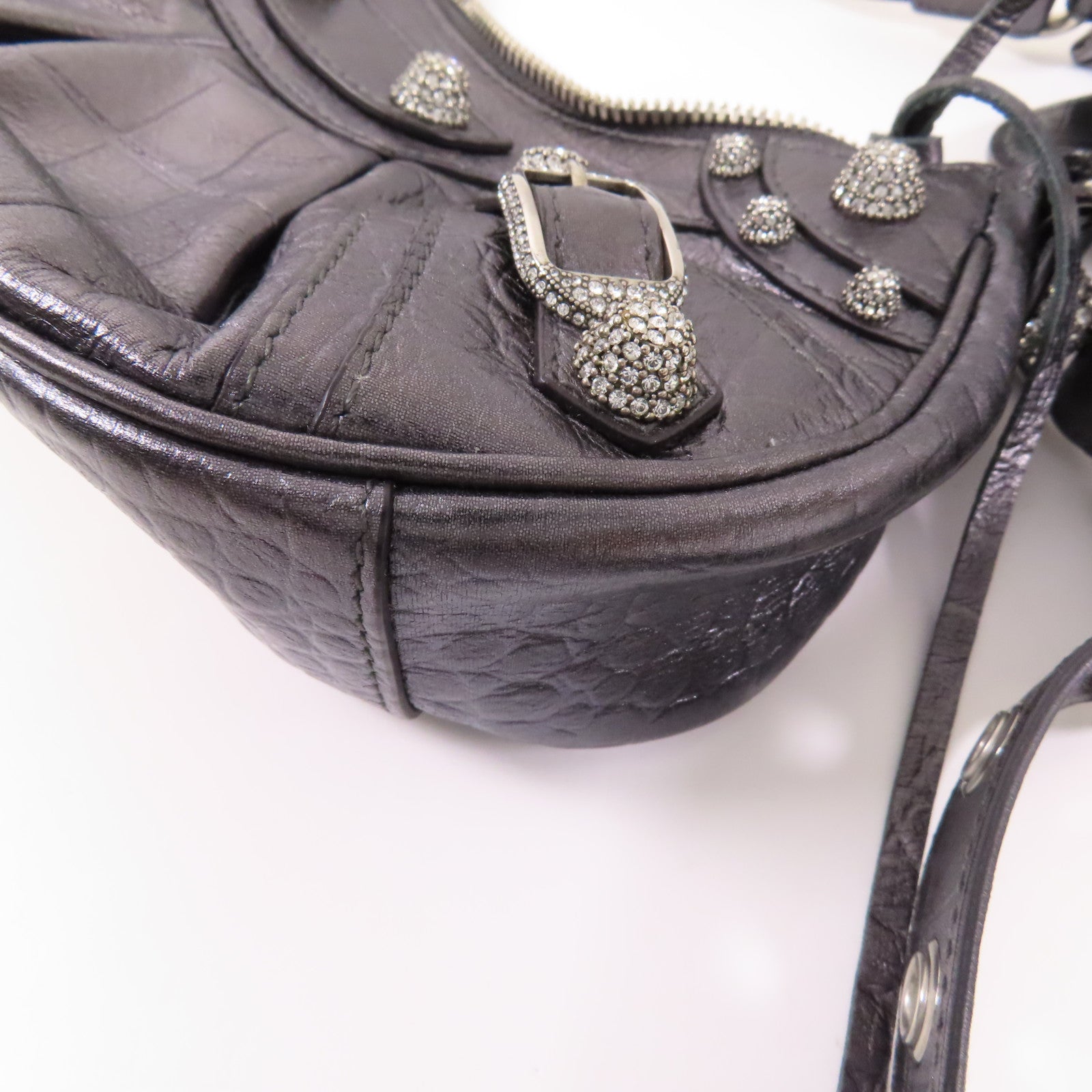 BALENCIAGA 皮革Le Cagole XS Shoulder Bag銀扣肩背袋