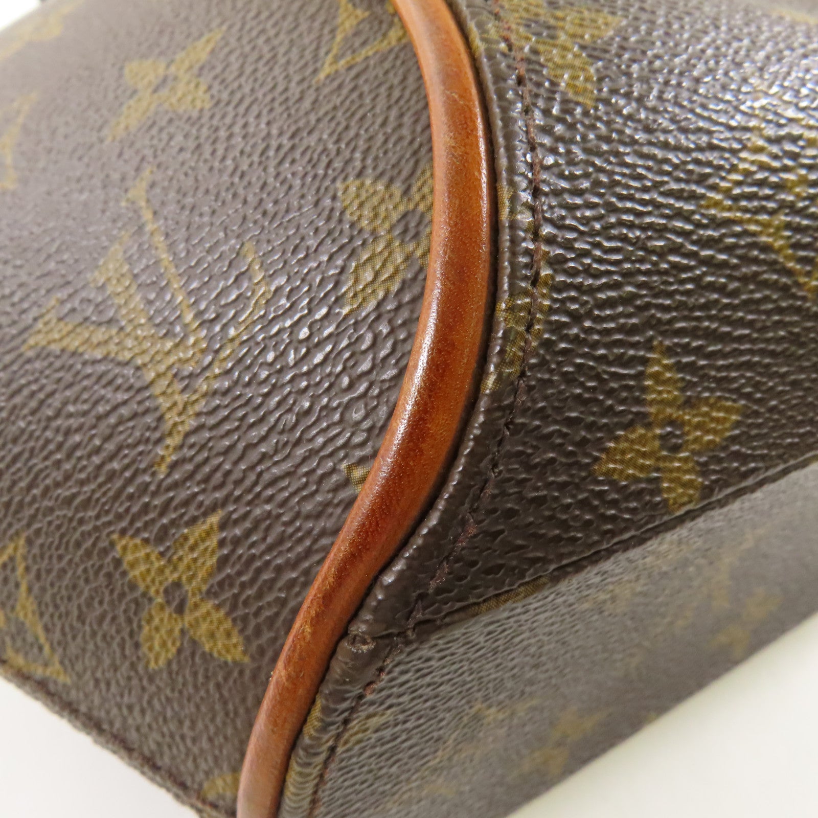 LOUIS VUITTON Monogram Ellipse PM金扣手挽袋棕色