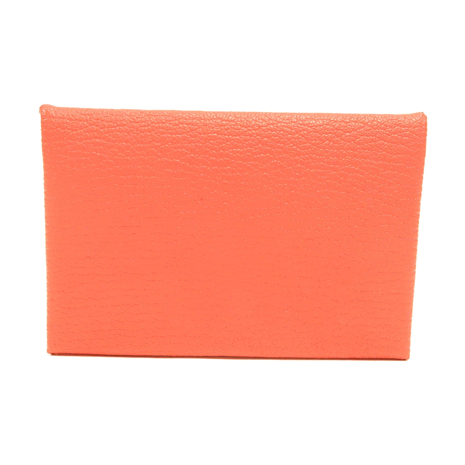 HERMES Evercolor皮革Calvi銀扣卡片套杜鵑粉色