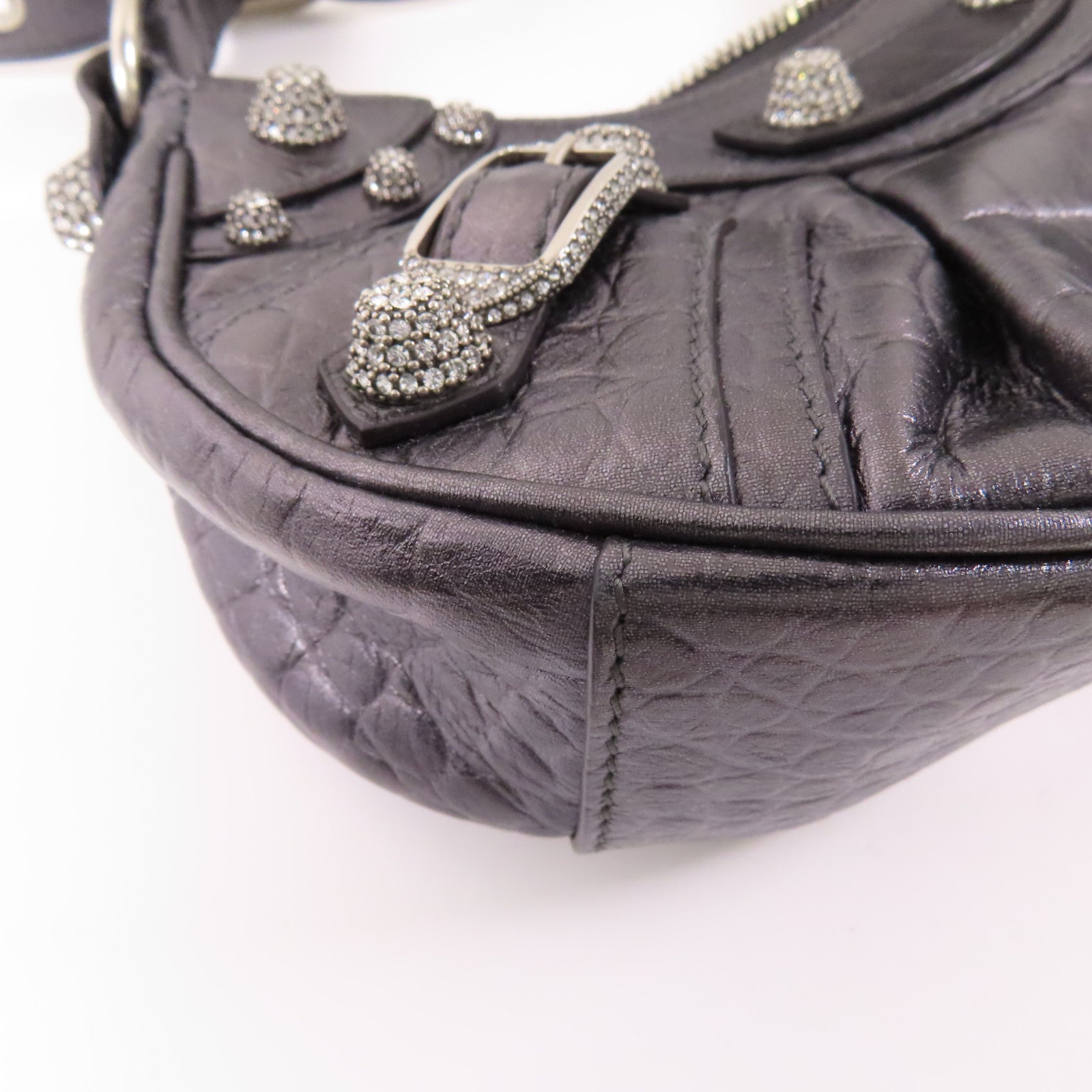BALENCIAGA 皮革Le Cagole XS Shoulder Bag銀扣肩背袋