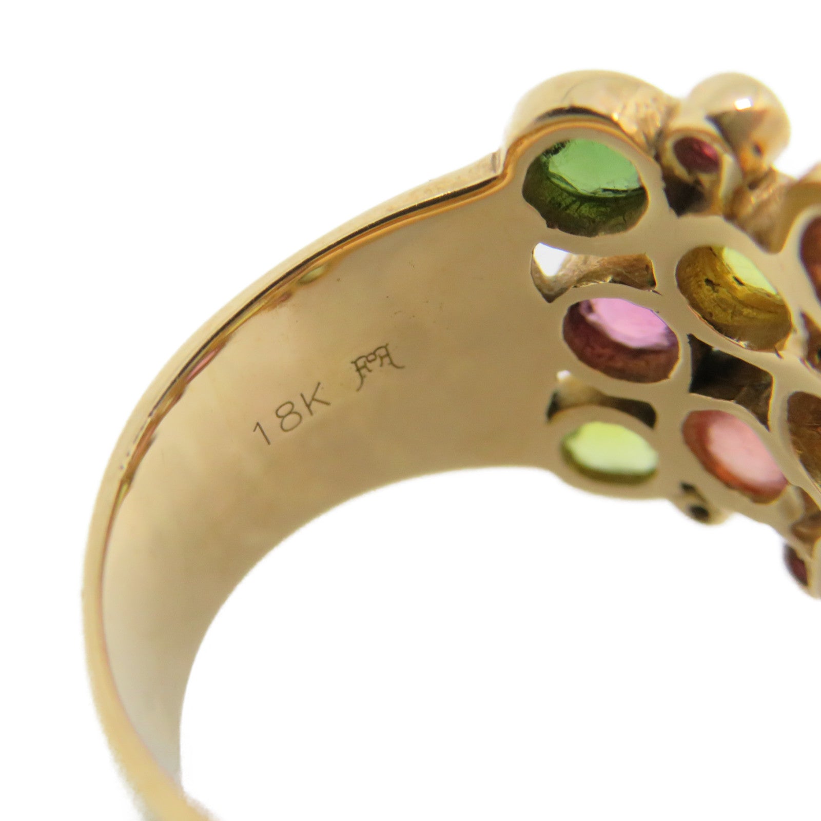 JEWELRY 18K玫瑰金/3.66ct彩色宝石Jewelry Ring戒指US#6.5
