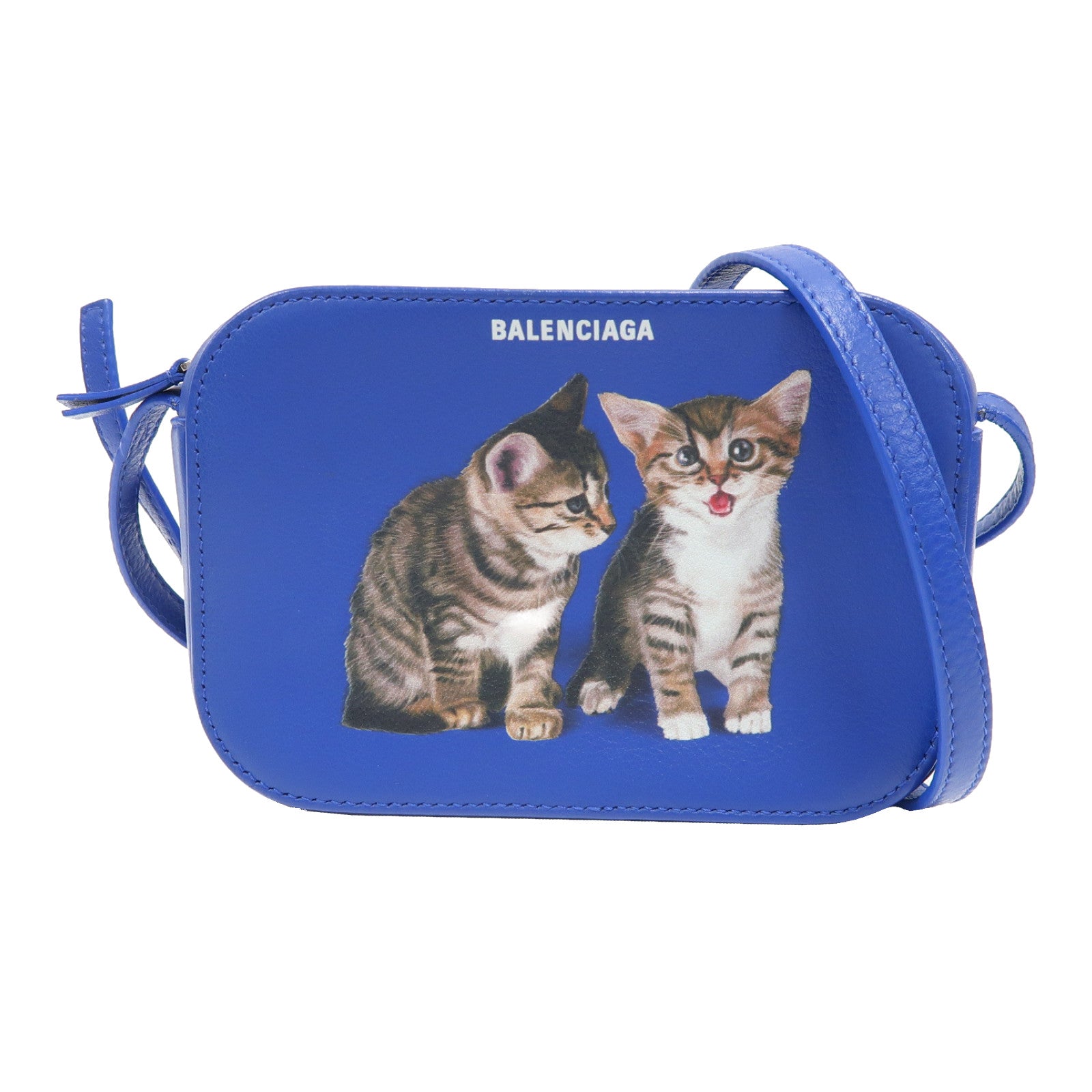 BALENCIAGA 牛皮皮革EVERYDAY Camera Bag XS銀扣肩背袋藍色