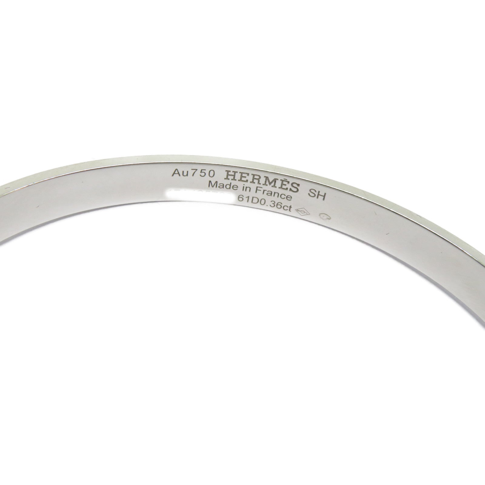 HERMES 18K白金Kelly Diamond Bracelet/Bangle 0.36ct鑽石手鐲