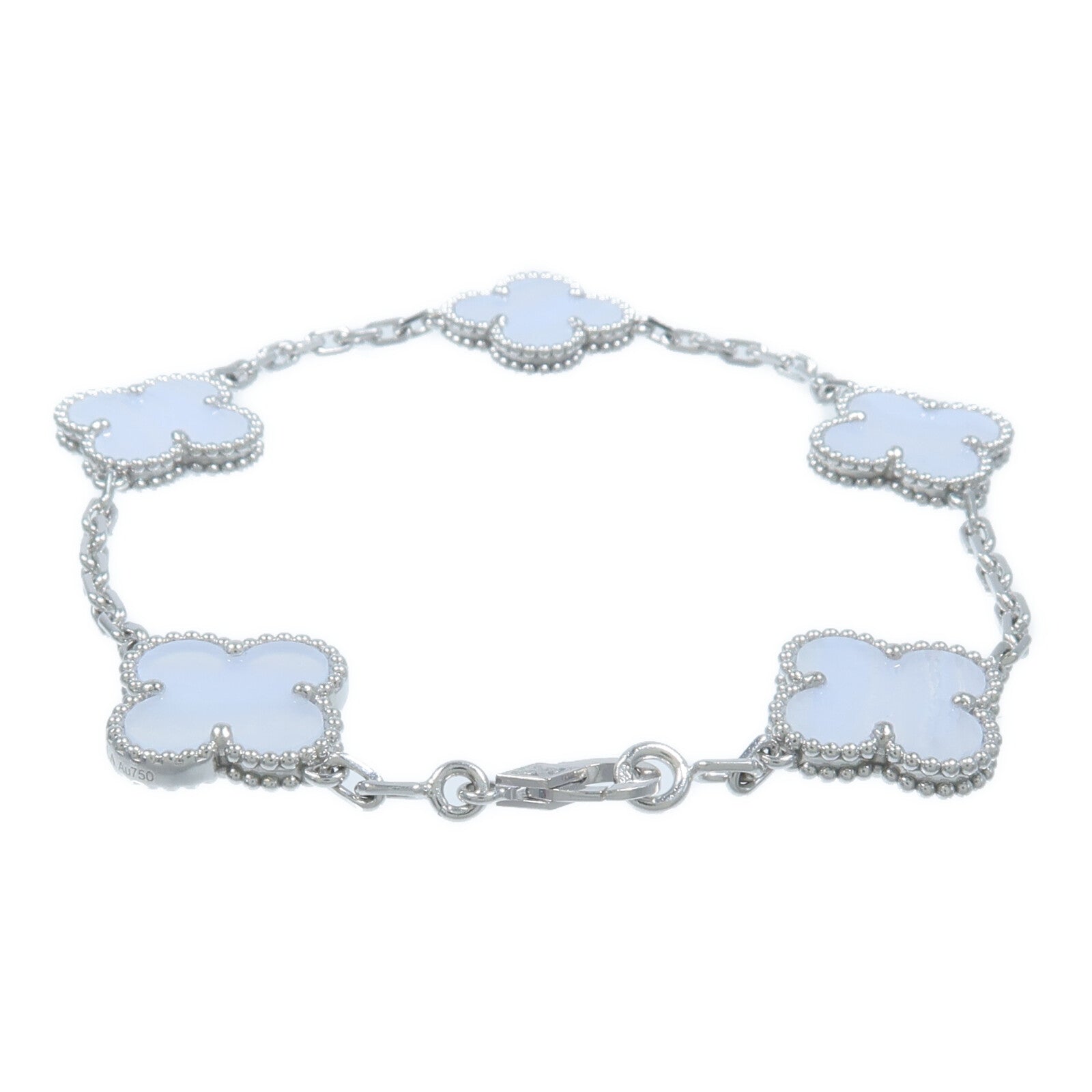 Van Cleef & Arpels 18K白金Vintage Alhambra Bracelet玉髓手鏈