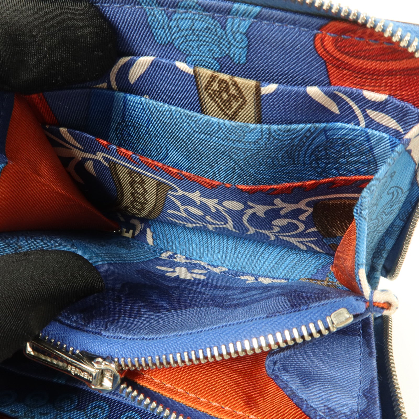 HERMES Epsom皮革Silk in Compact錢包Cobalt