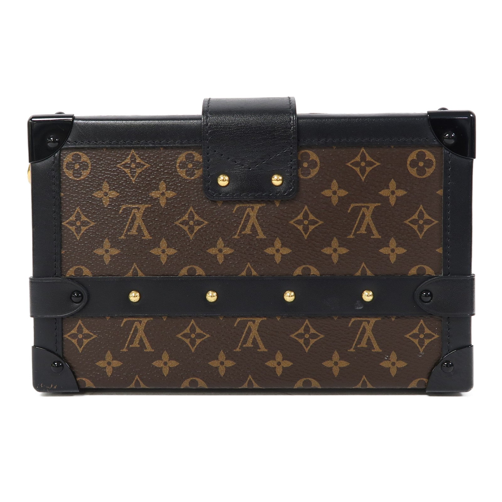 LOUIS VUITTON Monogram Petite Malle金扣肩背袋啡色