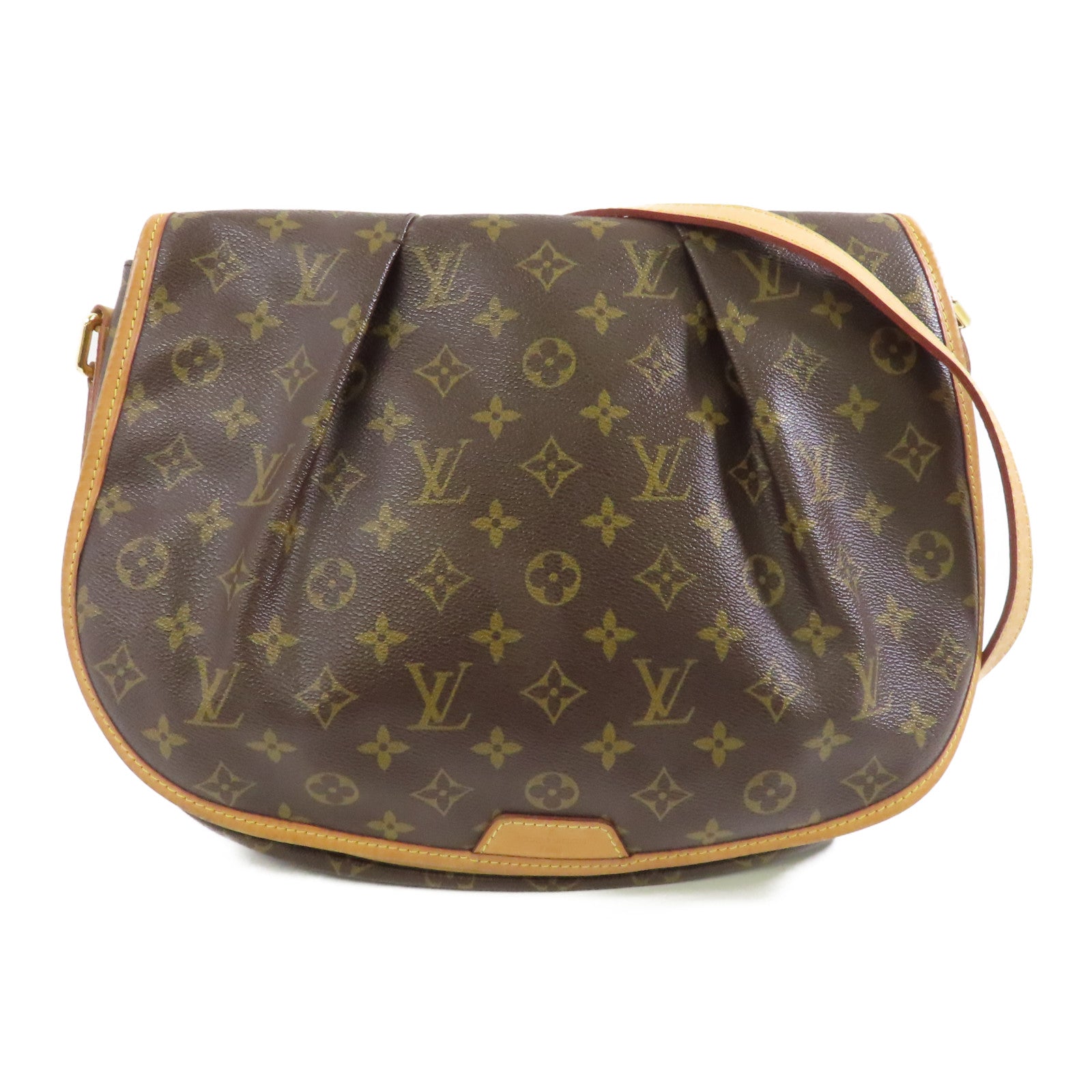 LOUIS VUITTON Monogram Menilmontant MM金扣肩背袋啡色