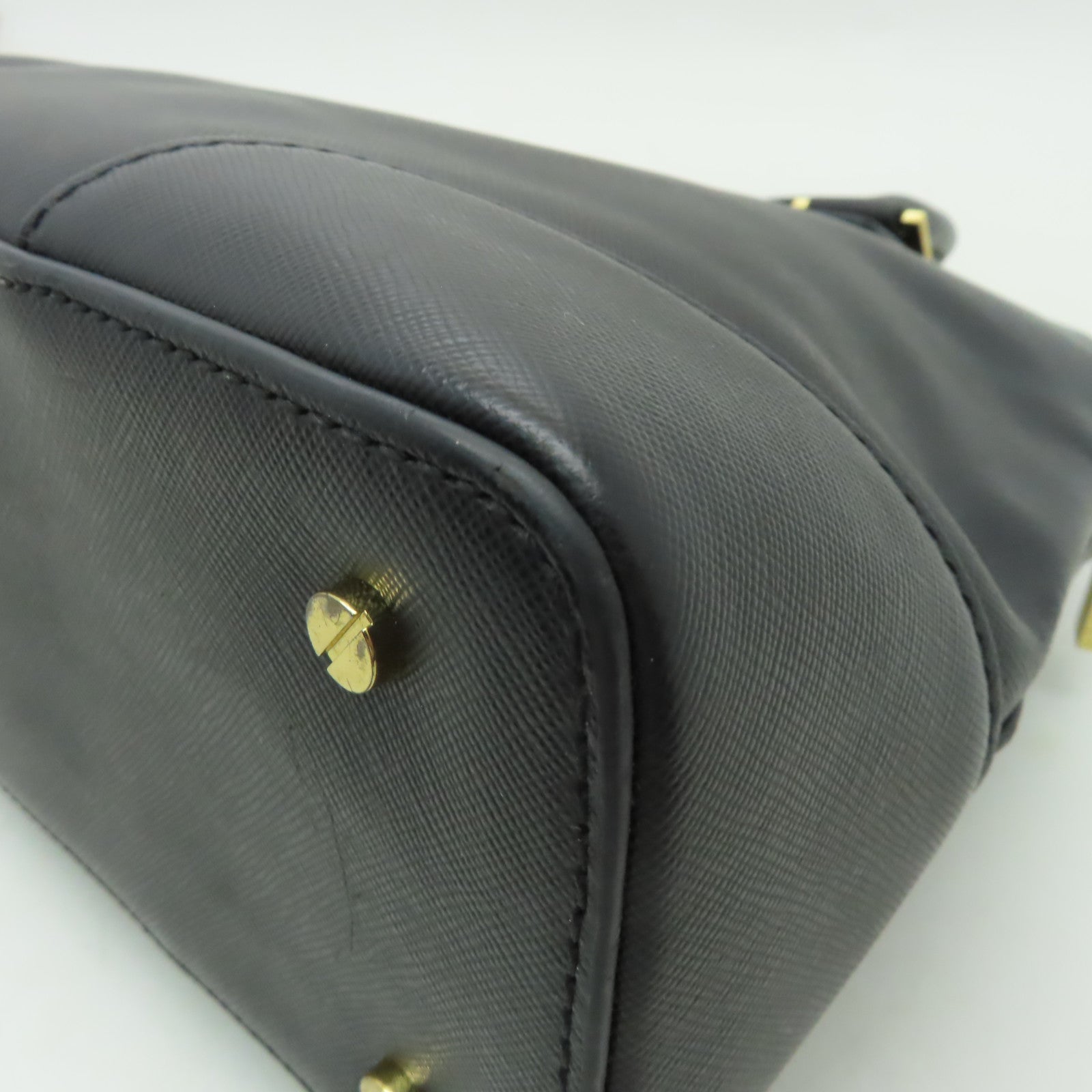 Tory Burch 【激減優惠】牛皮皮革Hand Bag金扣手挽袋黑色