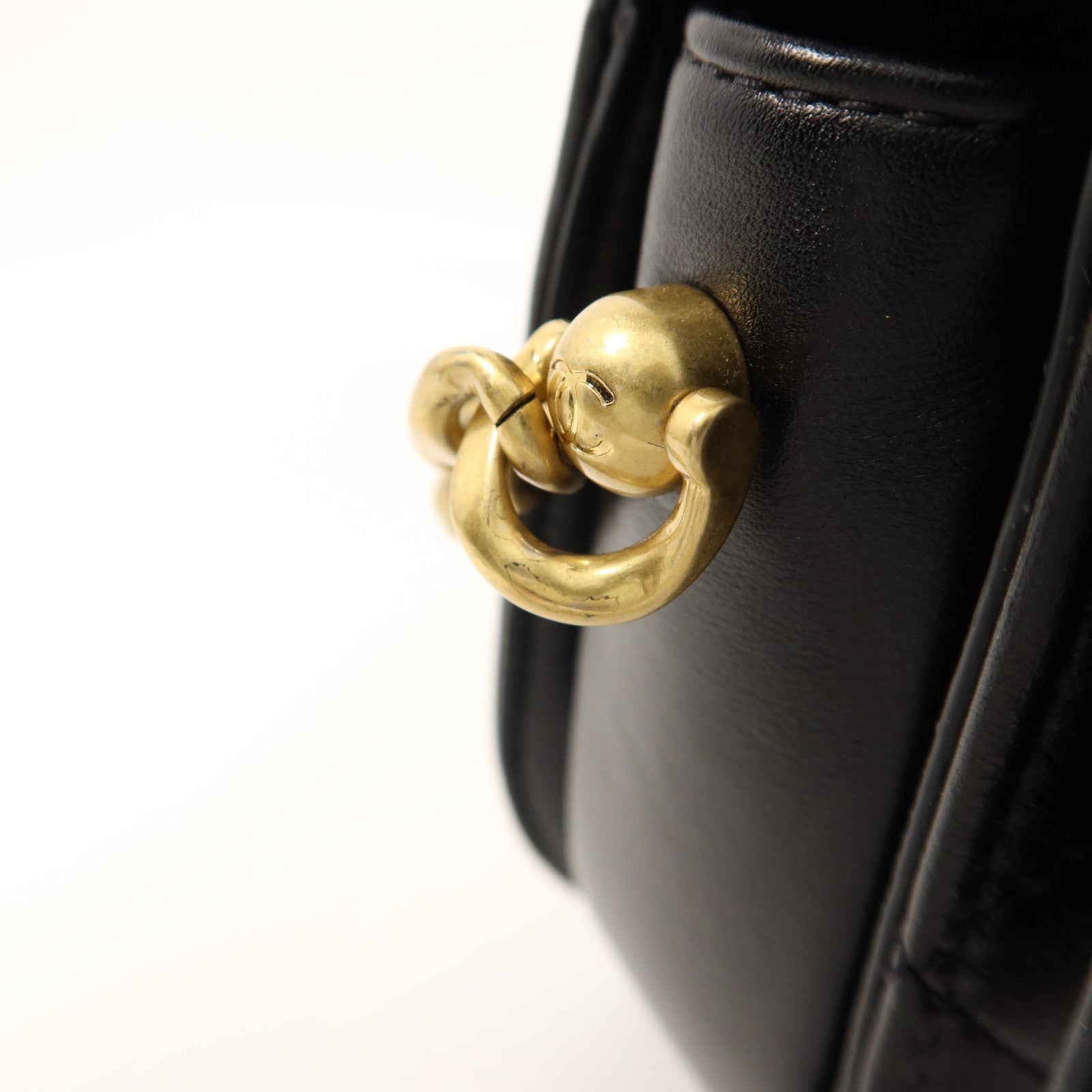 CHANEL 牛皮皮革Chain Shoulder Bag金扣鏈帶肩背袋